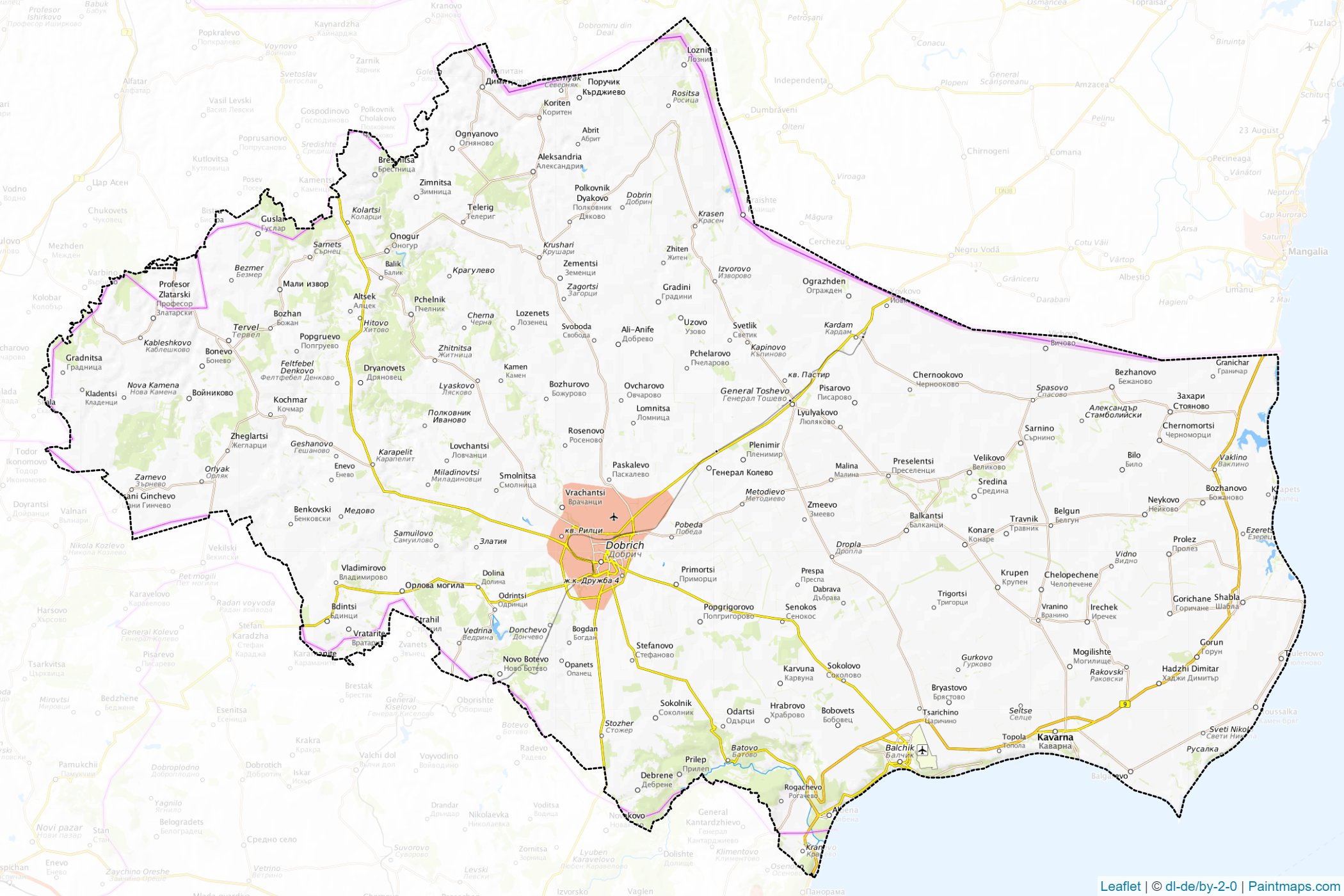 Dobrich (Bulgaria) Map Cropping Samples-1