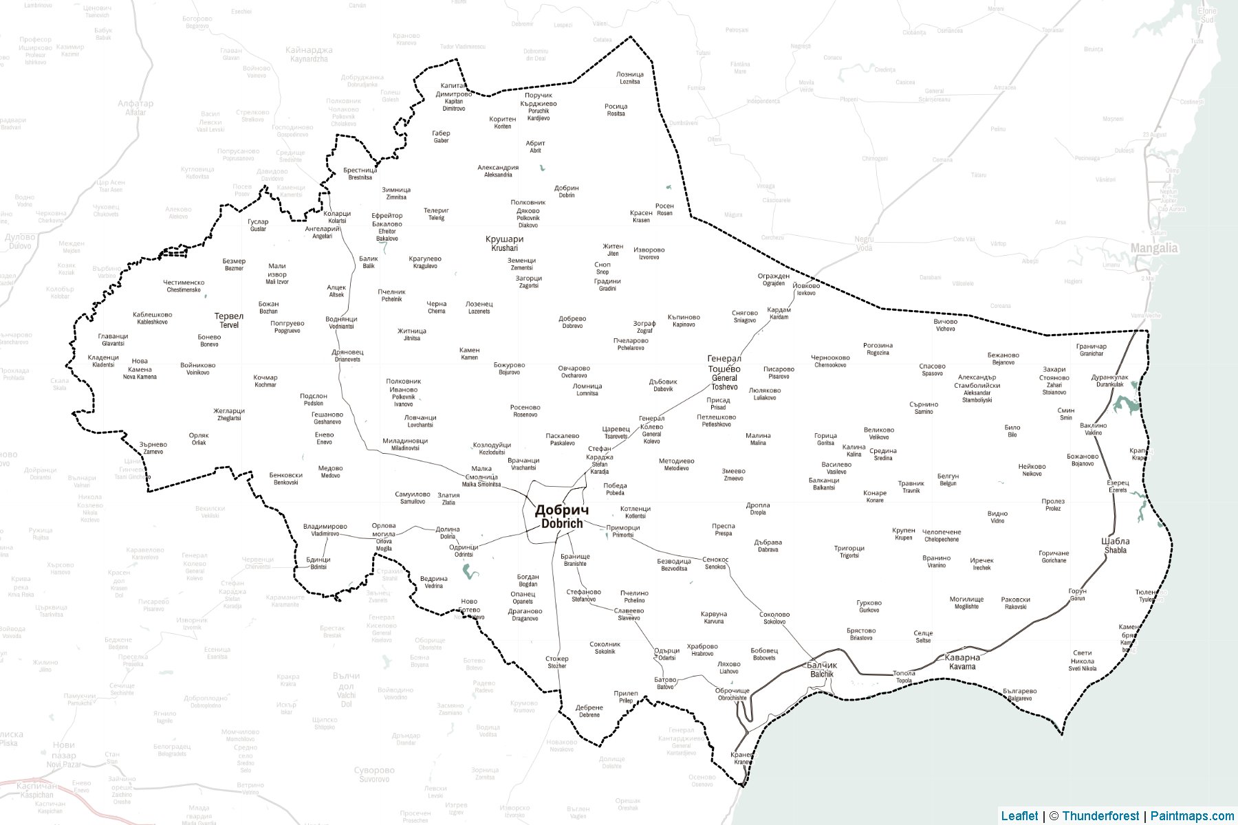 Dobrich (Bulgaria) Map Cropping Samples-2