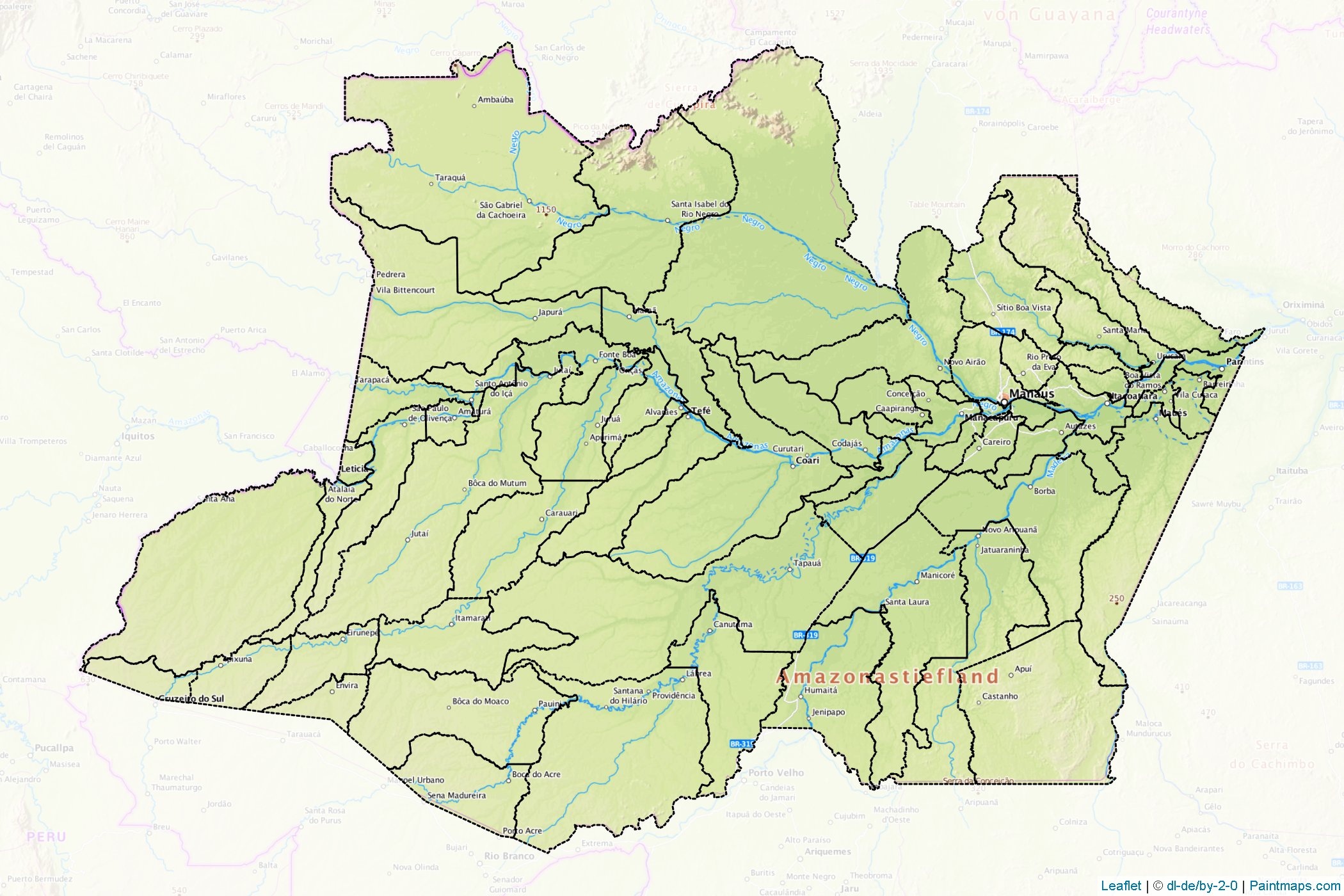 Muestras de recorte de mapas Amazonas (North)-1