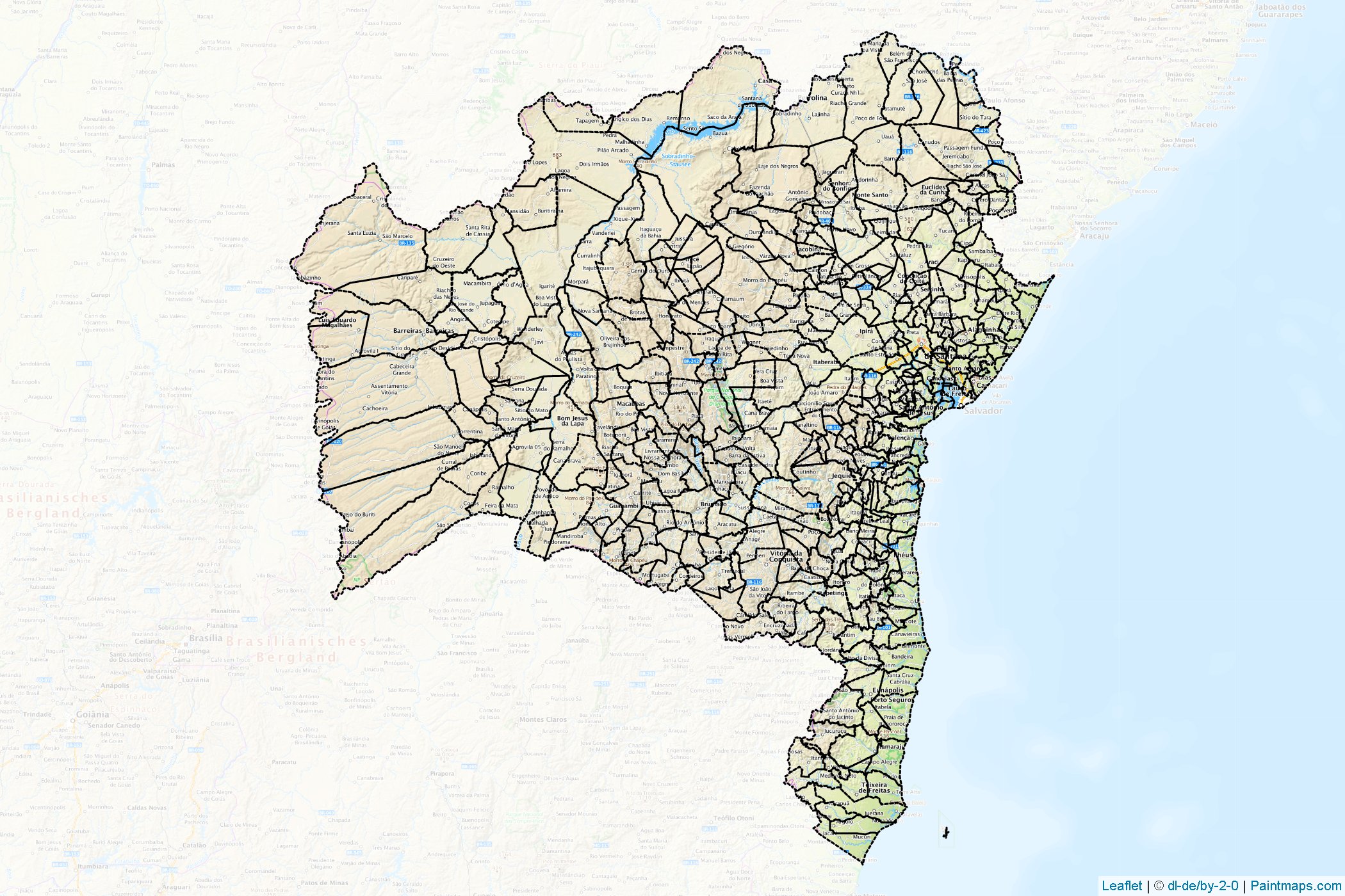 Muestras de recorte de mapas Bahia (Northeast)-1