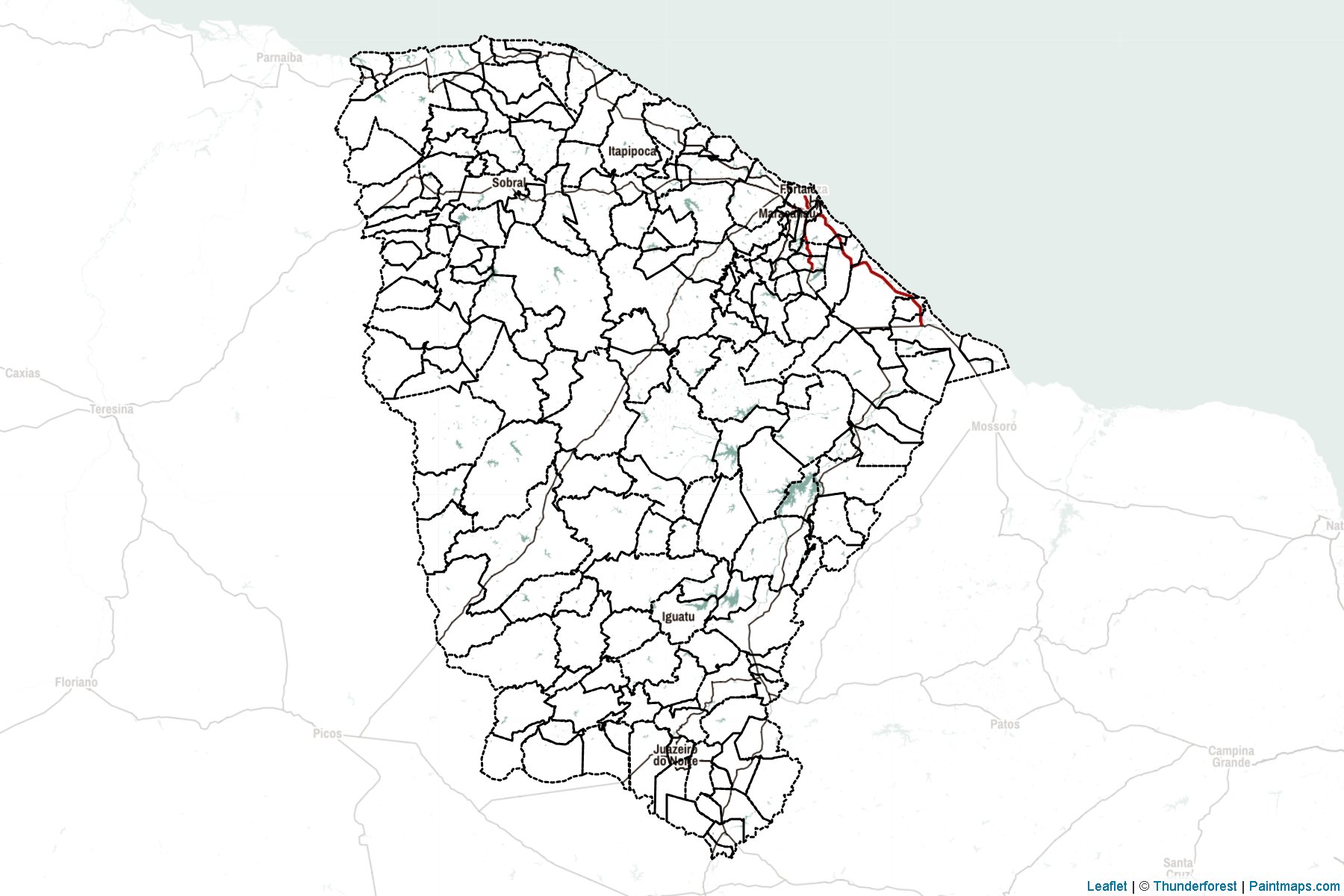 Ceará (Kuzeydoğu bölgesi) Haritası Örnekleri-2