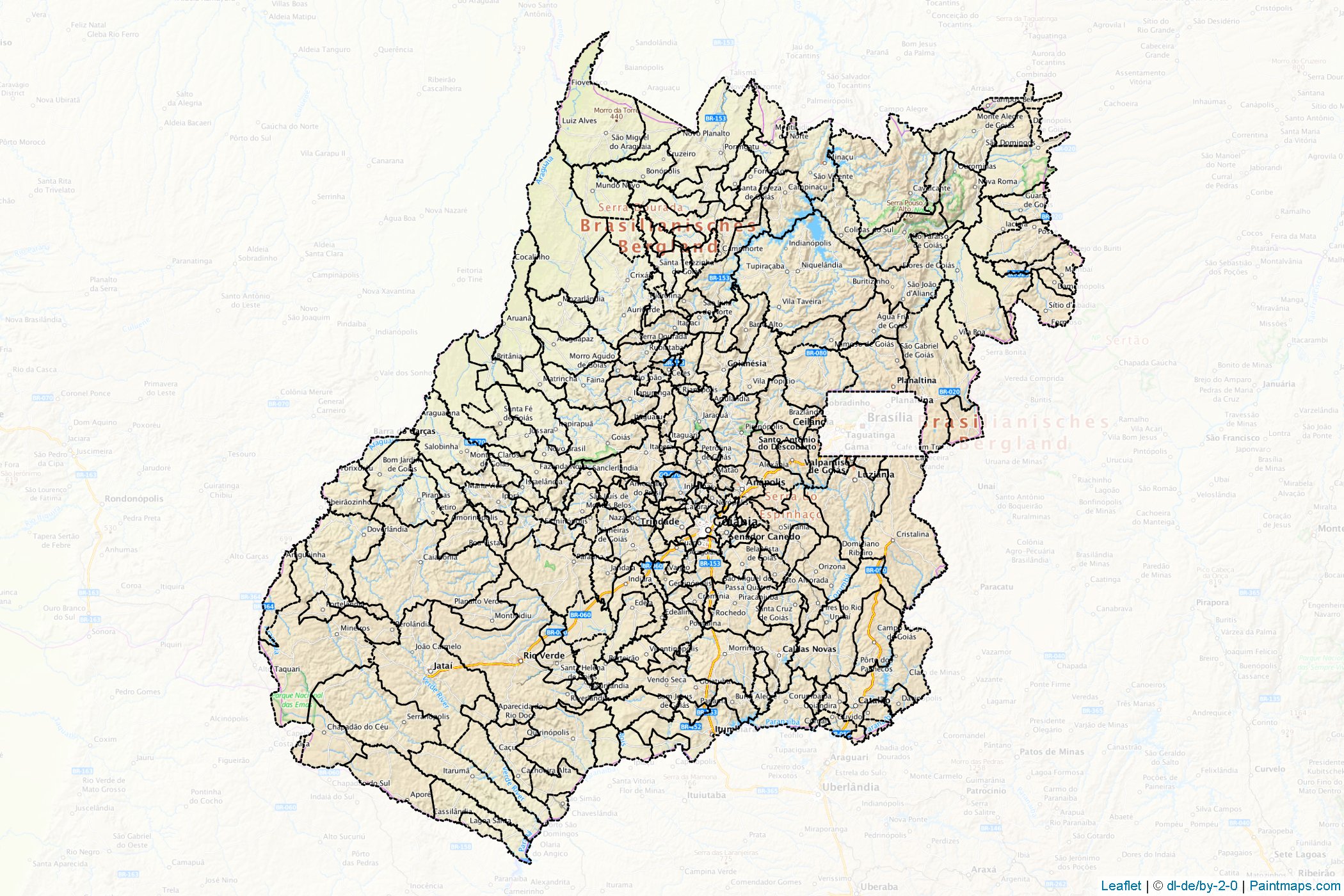 Goiás (Orta-Batı Bölgesi) Haritası Örnekleri-1