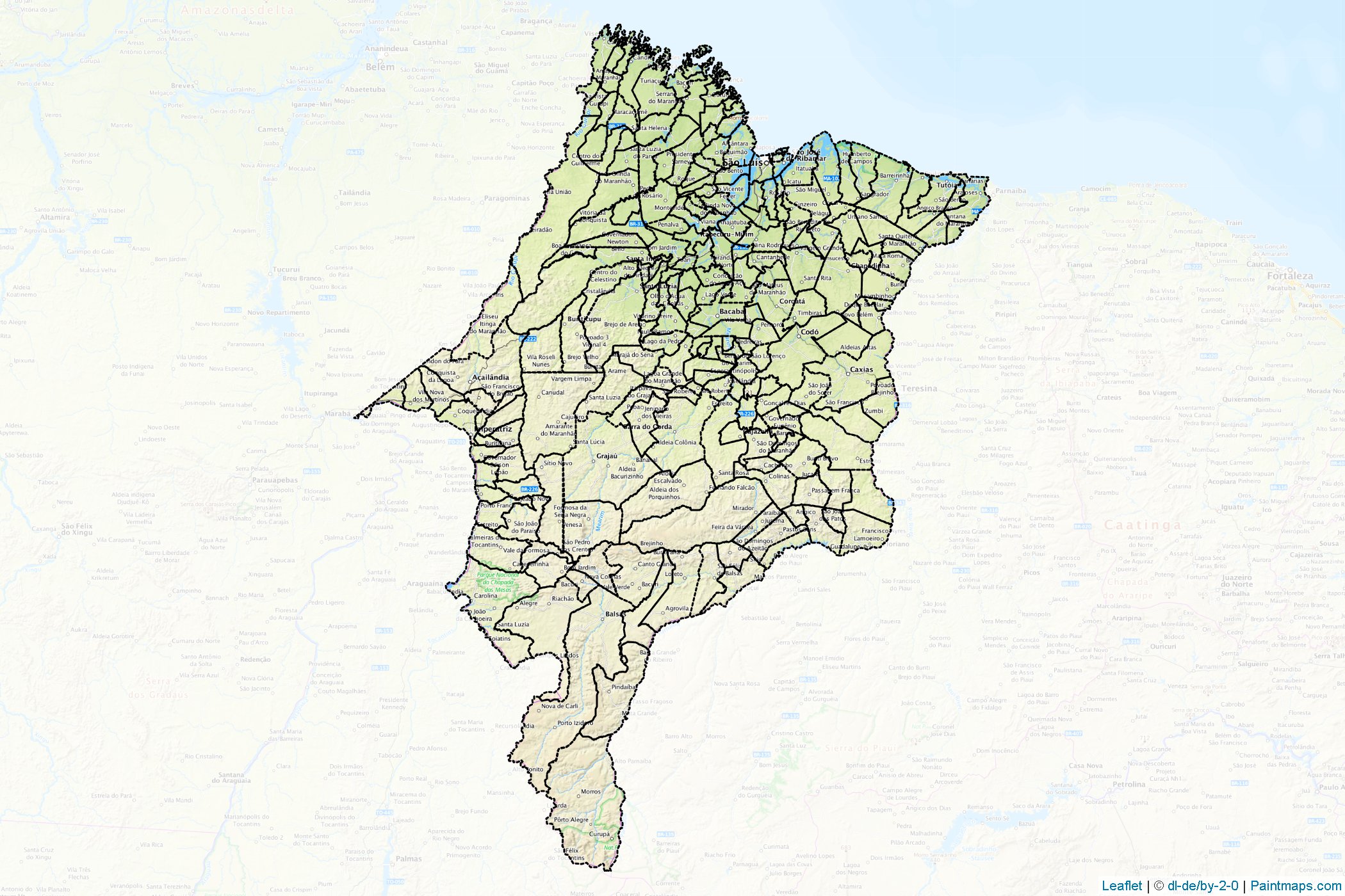 Maranhão (Kuzeydoğu bölgesi) Haritası Örnekleri-1