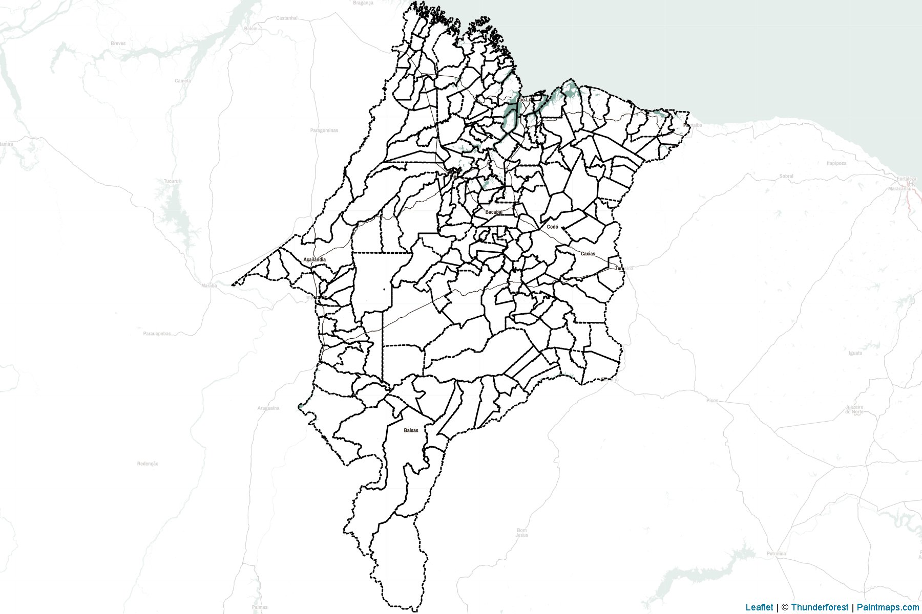 Muestras de recorte de mapas Maranhao (Northeast)-2