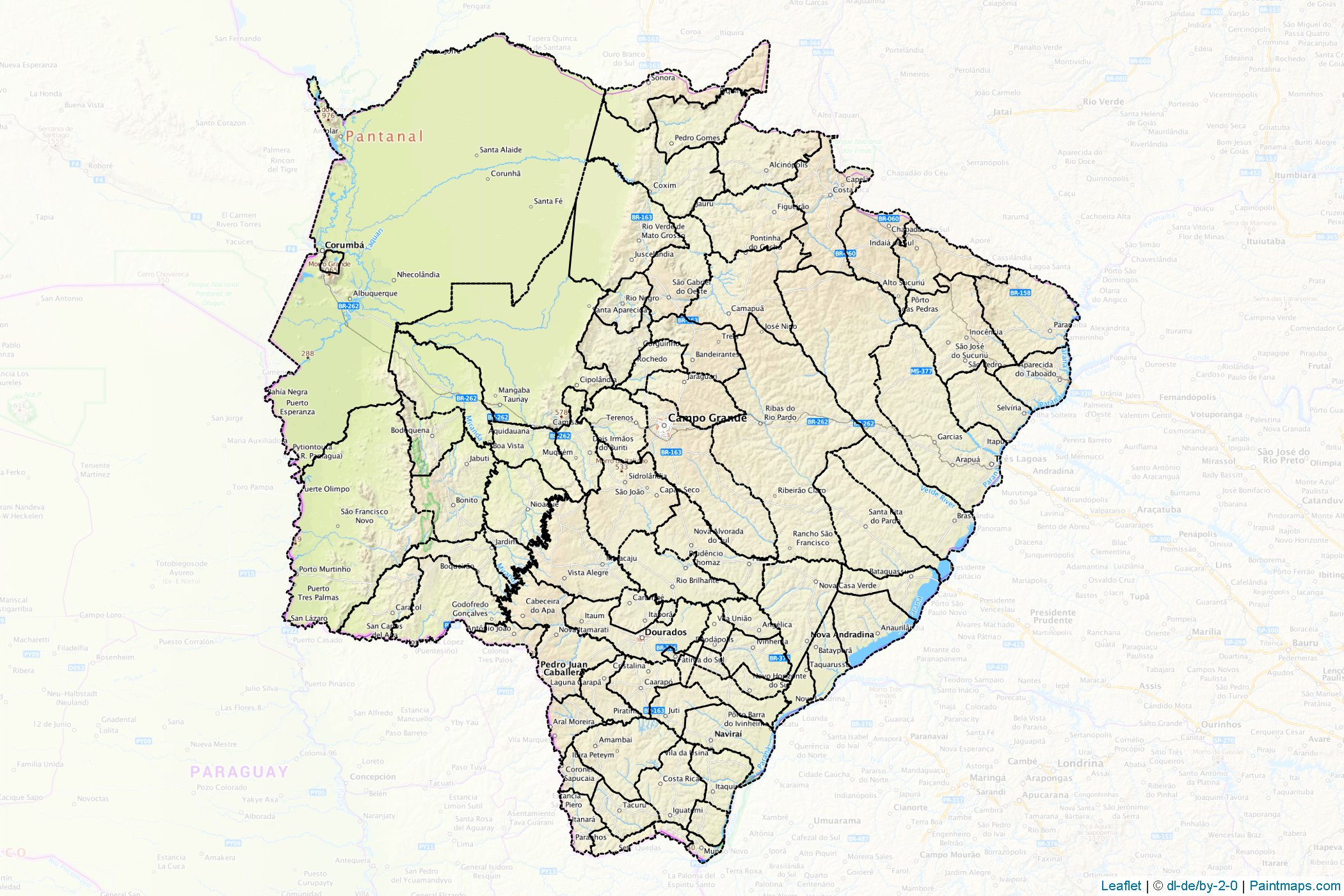 Mato Grosso Do Sul (Central-West) Map Cropping Samples-1