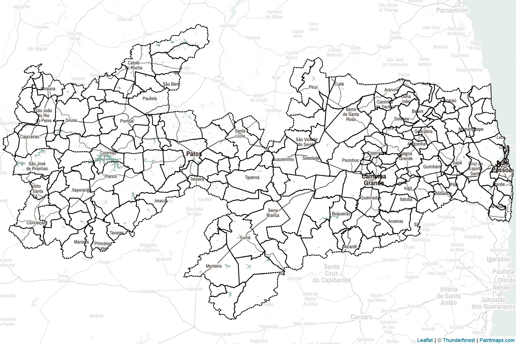 Paraíba (Kuzeydoğu bölgesi) Haritası Örnekleri-2