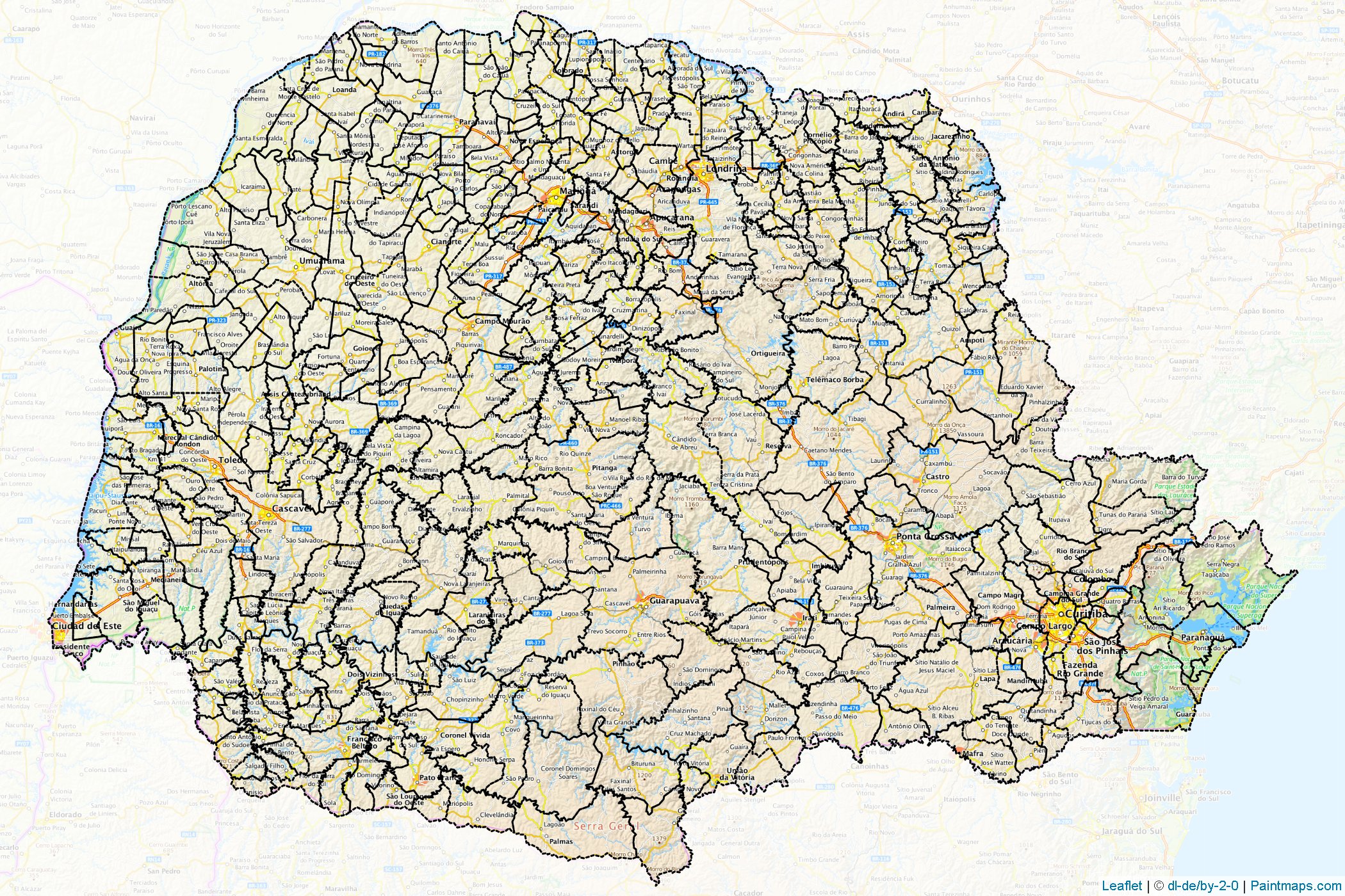 Muestras de recorte de mapas Parana (South)-1