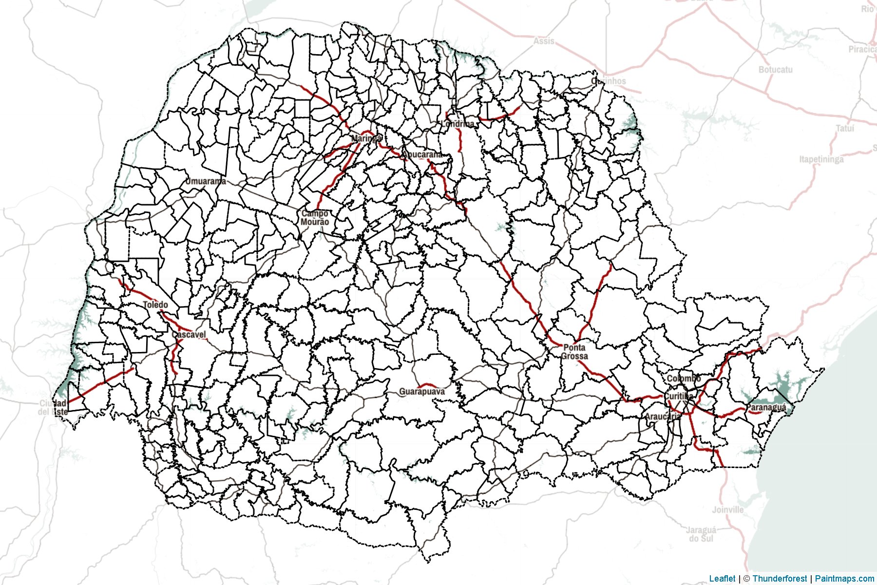 Muestras de recorte de mapas Parana (South)-2