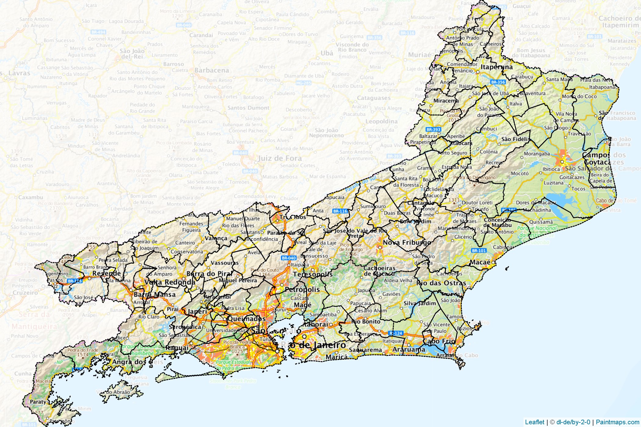 Muestras de recorte de mapas Rio De Janeiro (Southeast)-1