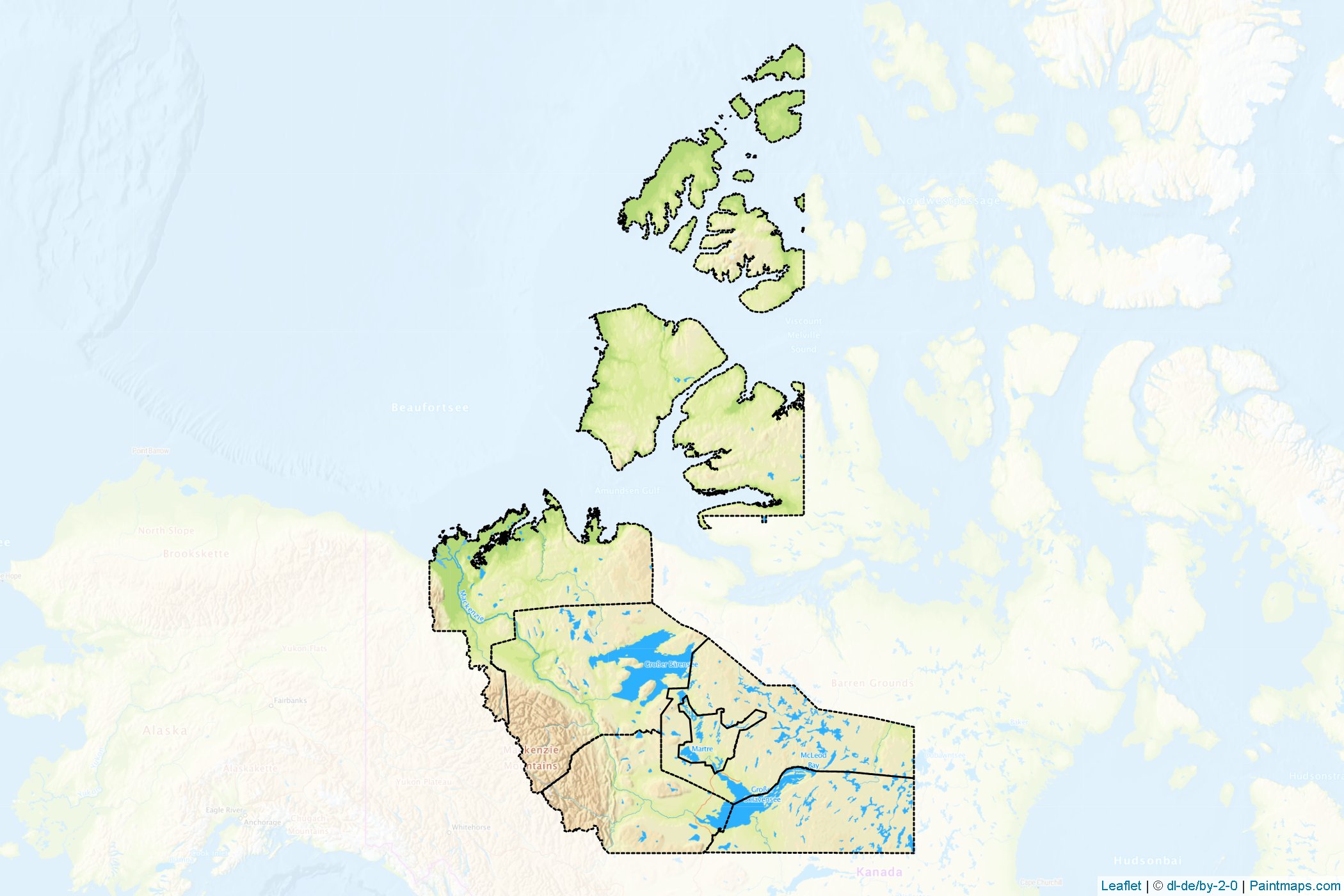 Northwest Territories (Canada) Map Cropping Samples-1