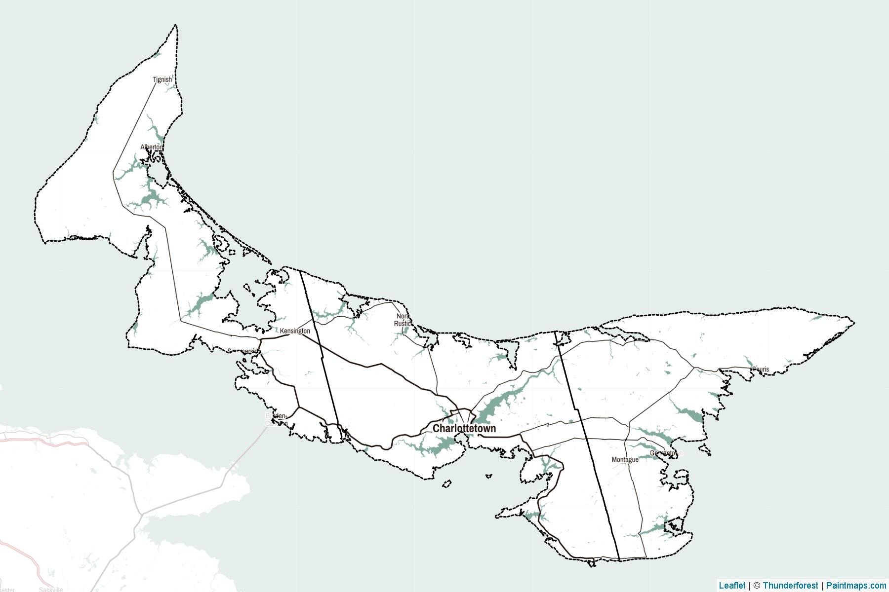 Muestras de recorte de mapas Prince Edward Island (Canadá)-2