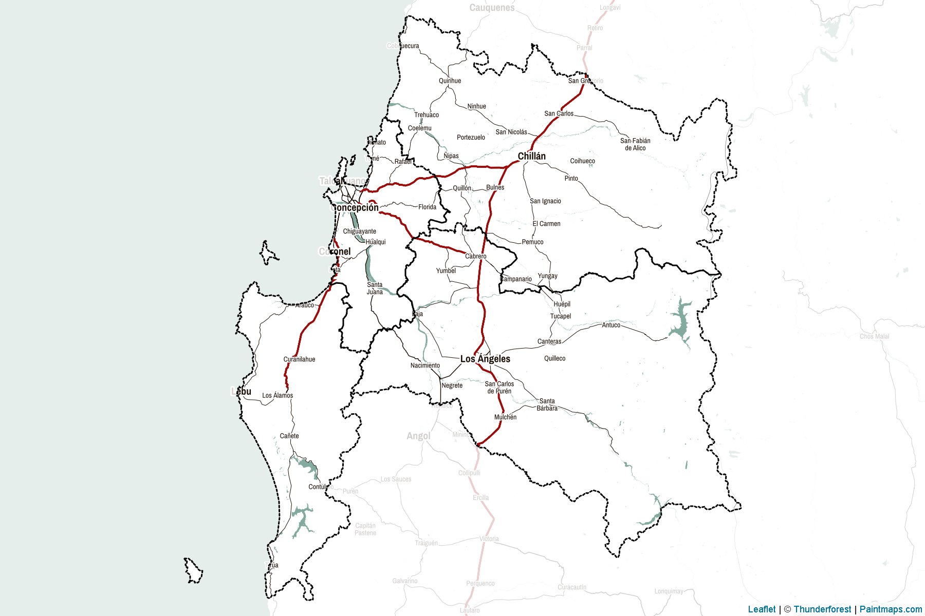 Muestras de recorte de mapas Del Bio-Bio (Chile)-2