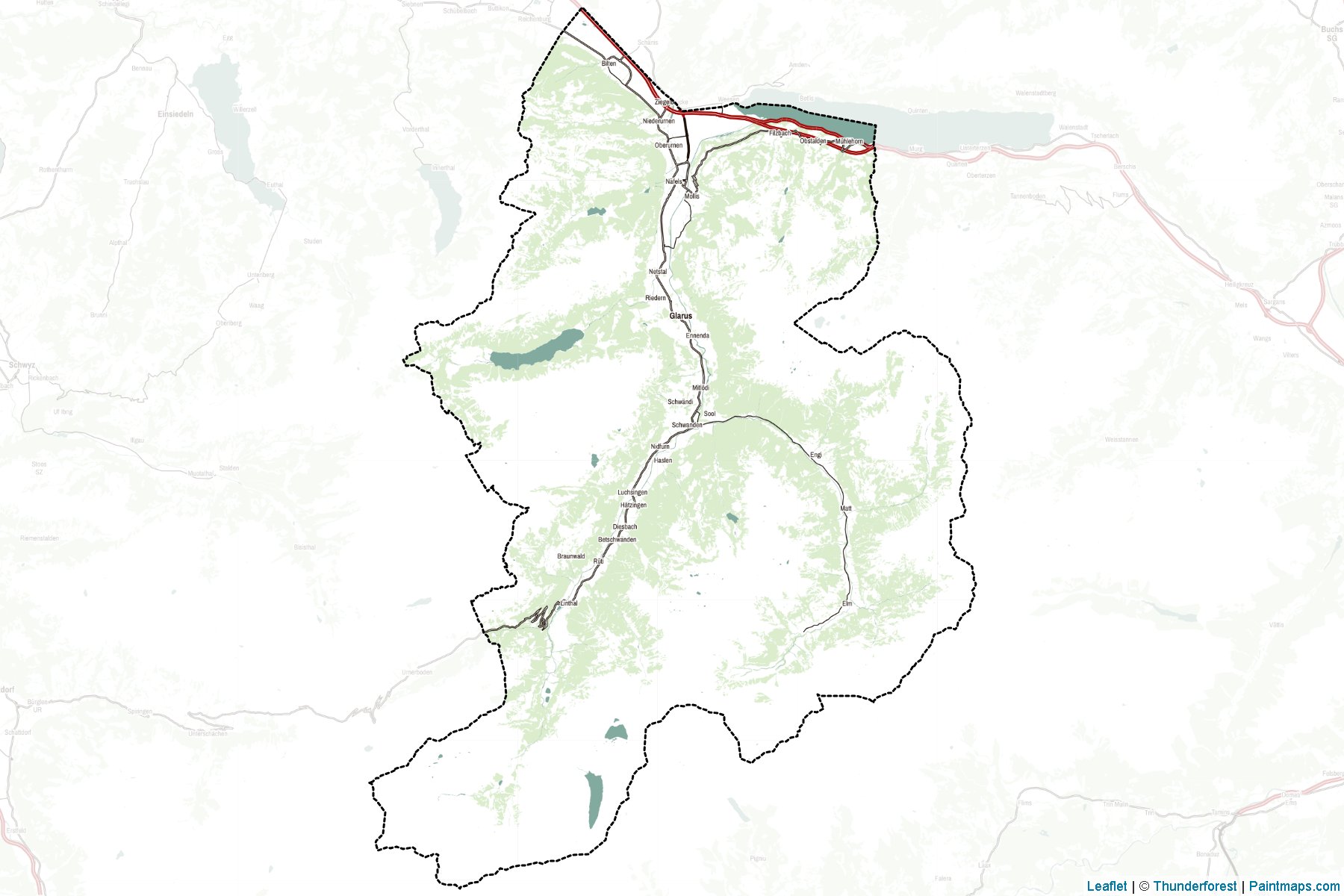 Glarus (İsviçre) Haritası Örnekleri-2