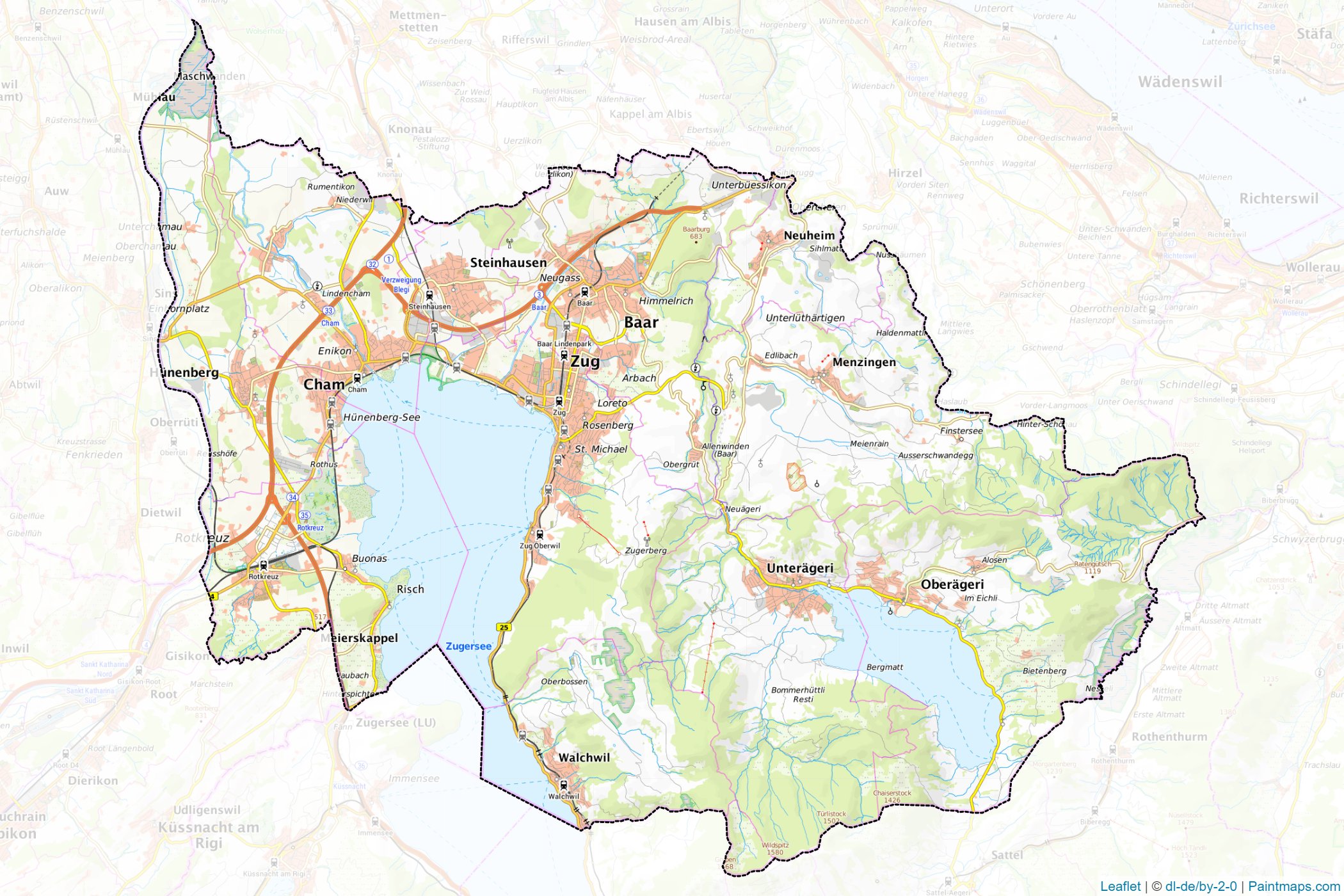 Zug (Switzerland) Map Cropping Samples-1