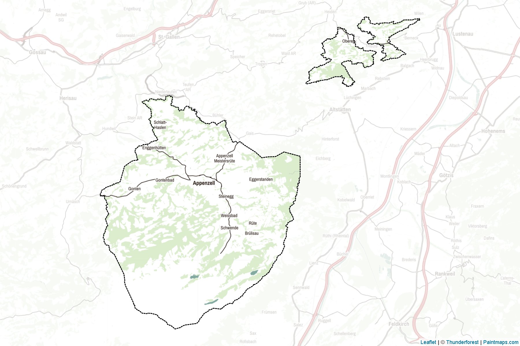 Appenzell Innerrhoden (Switzerland) Map Cropping Samples-2