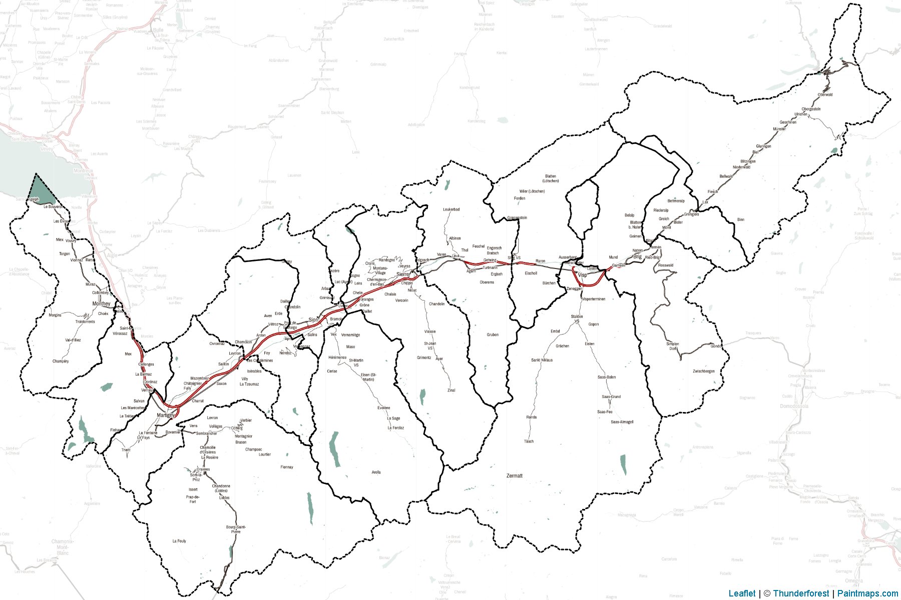 Muestras de recorte de mapas Valais (Suiza)-2