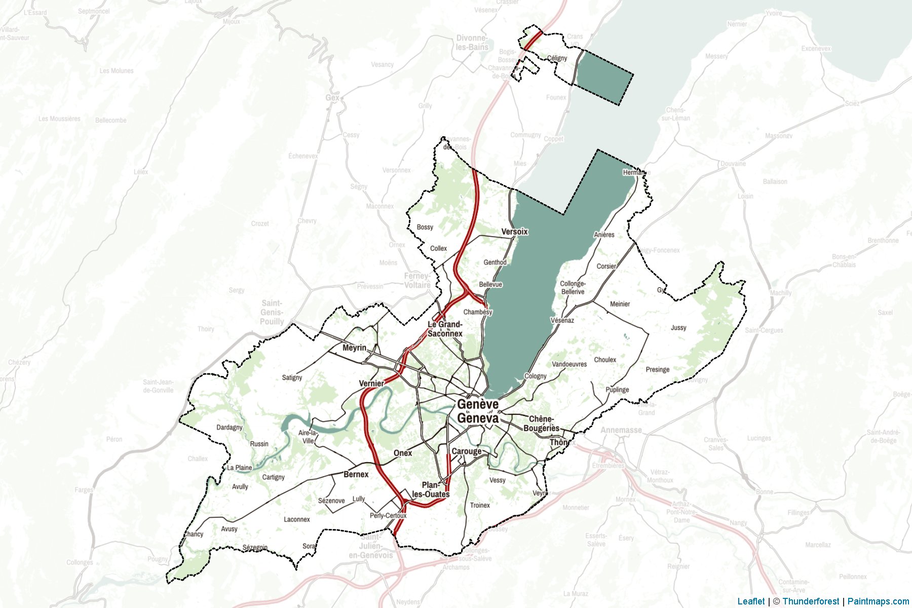 Muestras de recorte de mapas Geneva (Suiza)-2