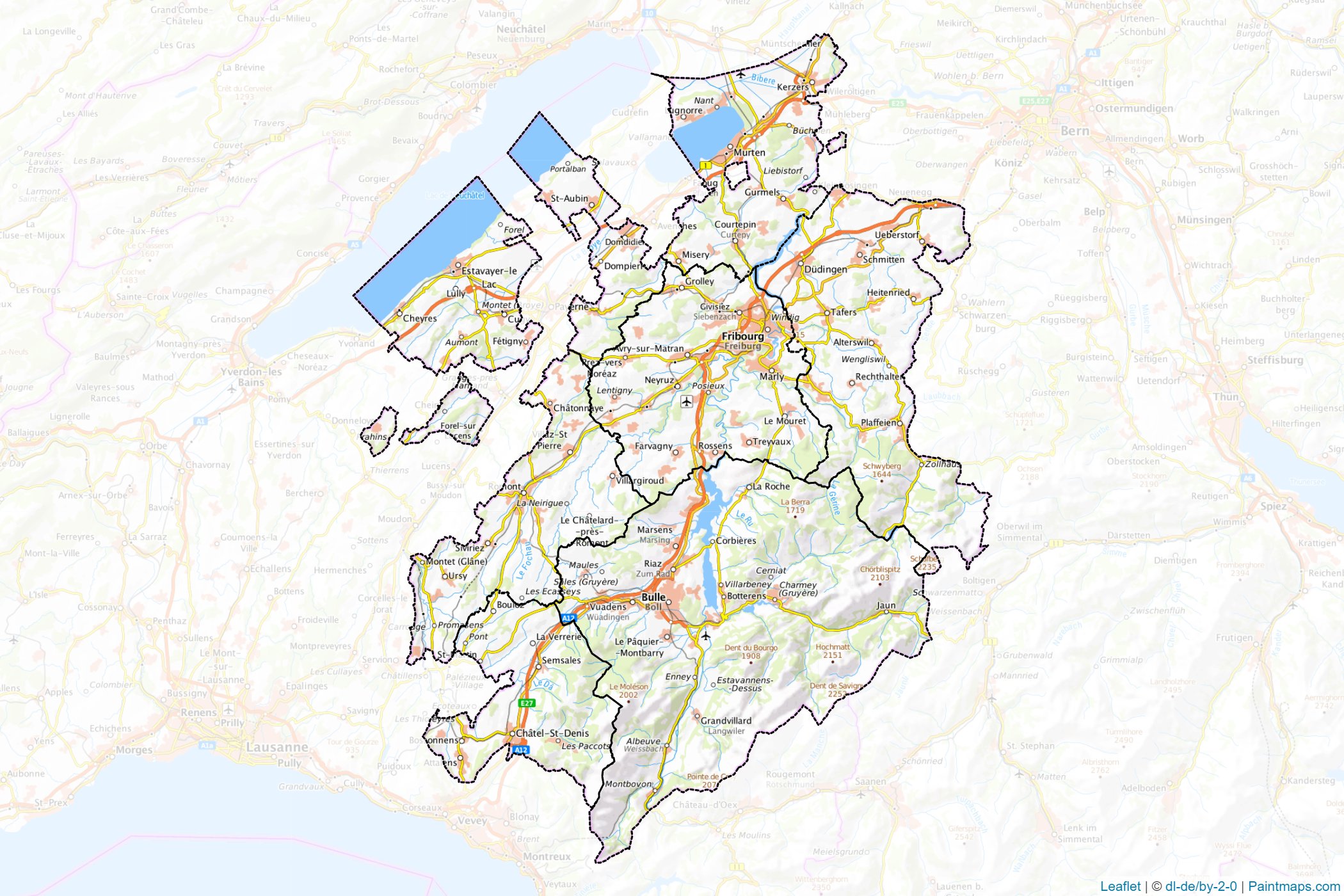 Fribourg (İsviçre) Haritası Örnekleri-1