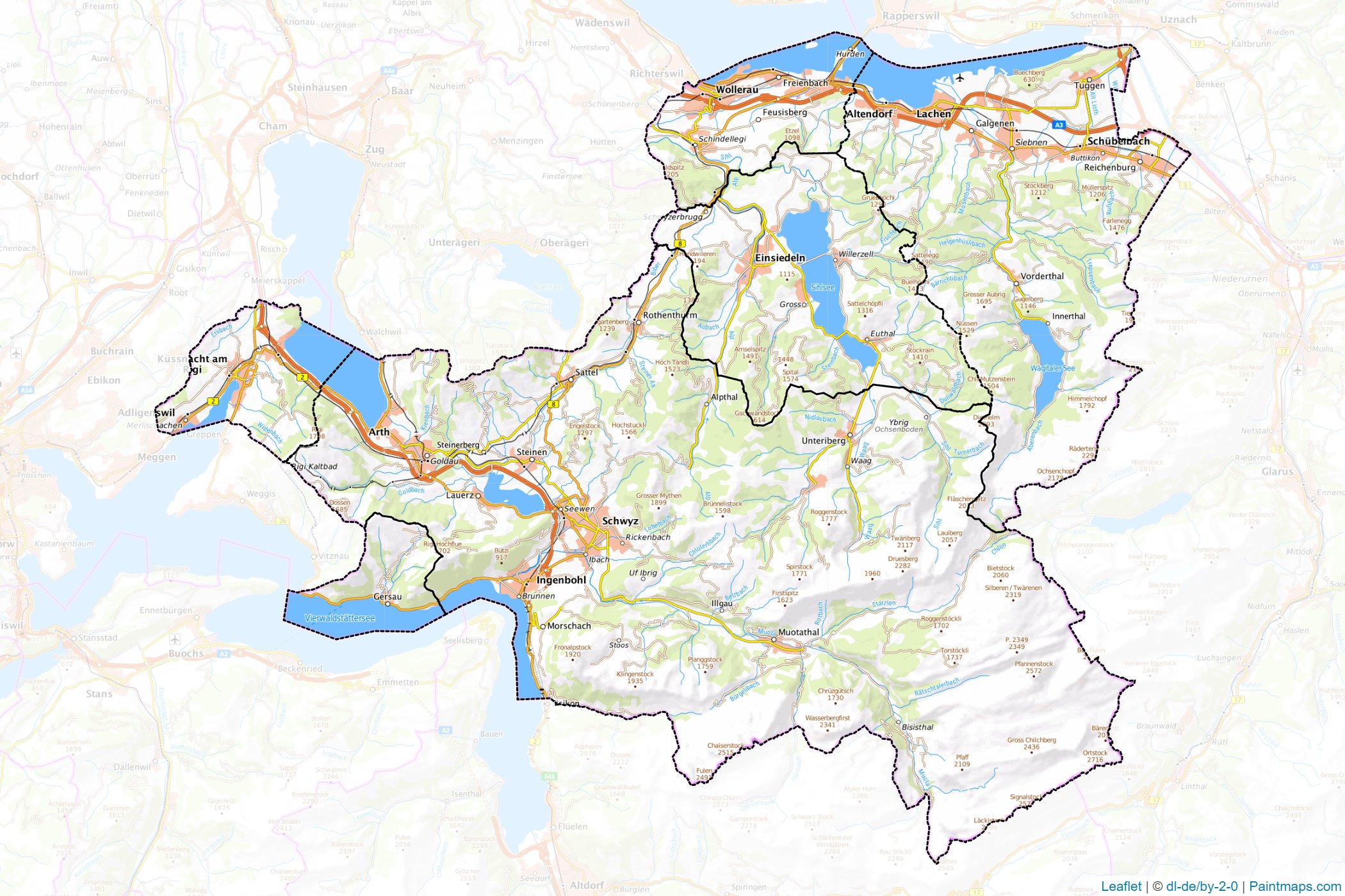 Schwyz (Switzerland) Map Cropping Samples-1