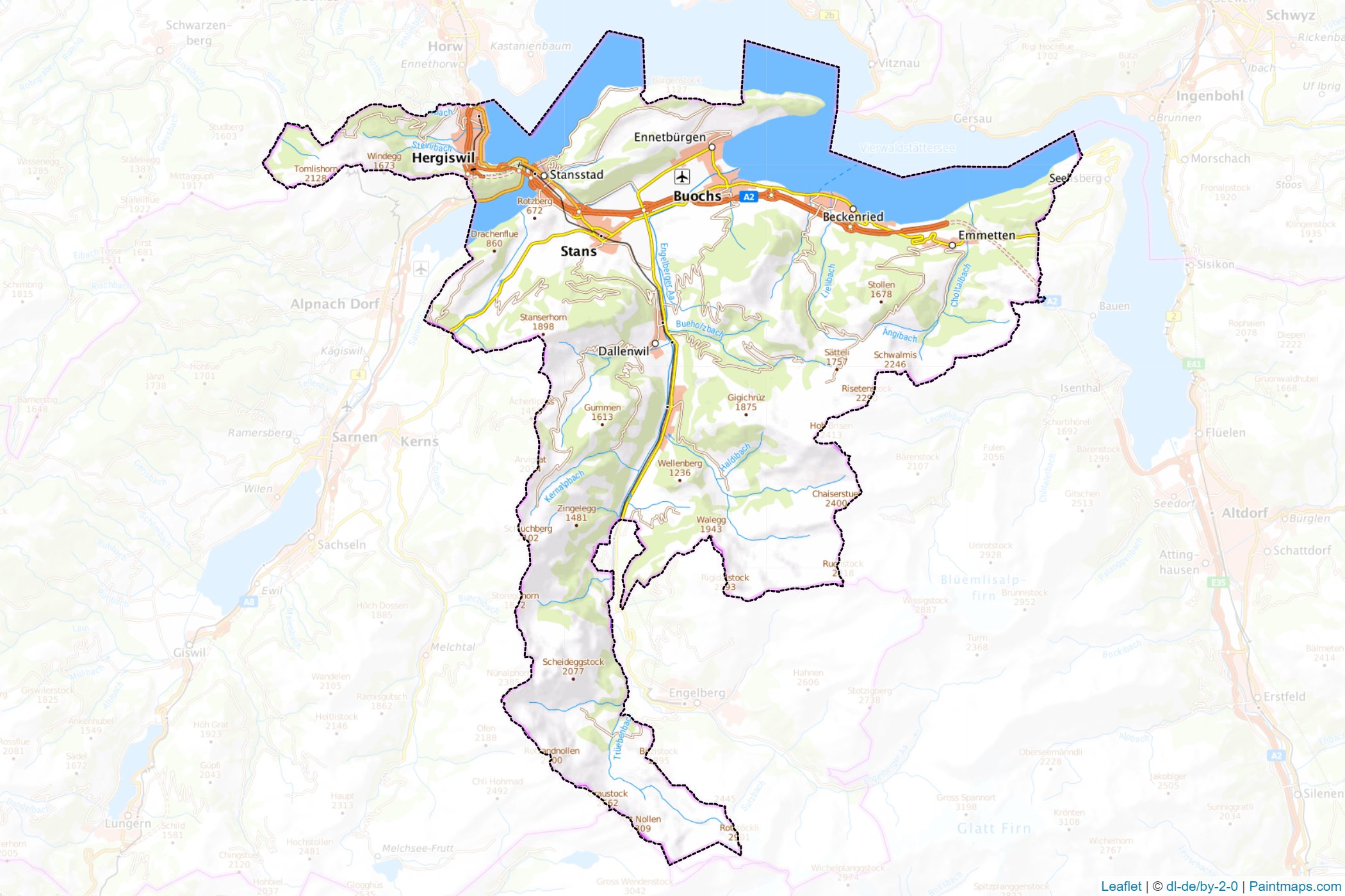 Nidwalden (İsviçre) Haritası Örnekleri-1