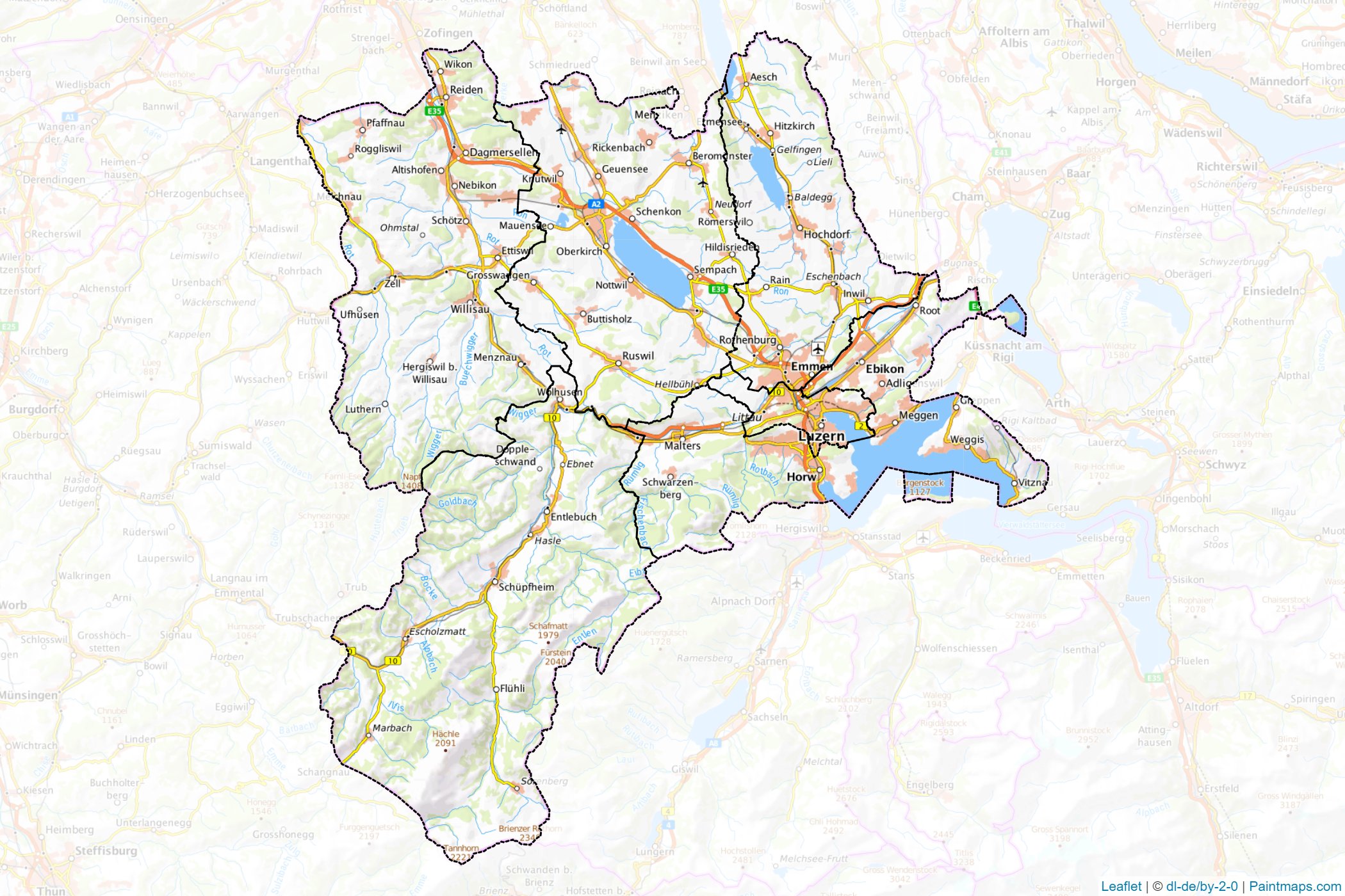 Lucerne (Switzerland) Map Cropping Samples-1