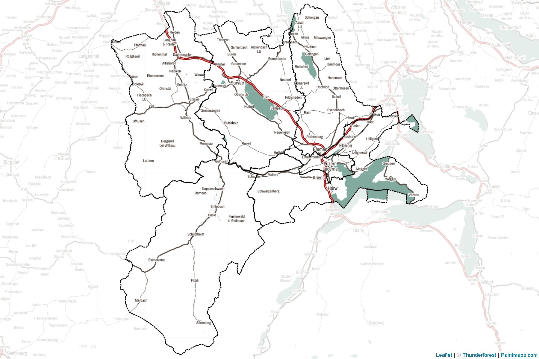 Lucerne (Switzerland) Map Cropping Samples-2