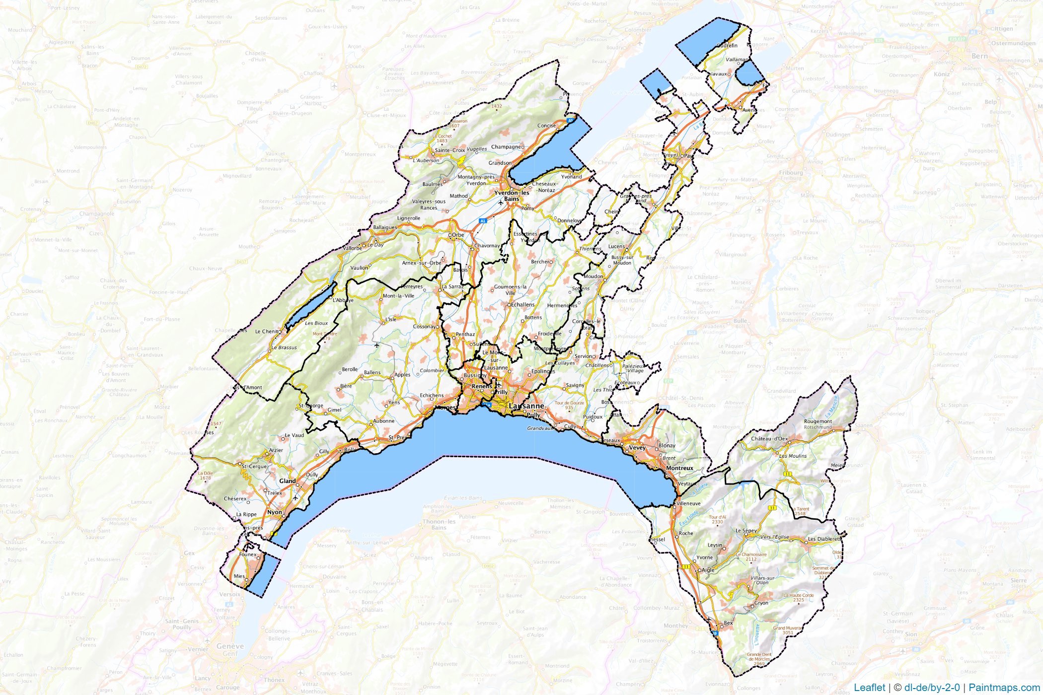 Vaud (Switzerland) Map Cropping Samples-1