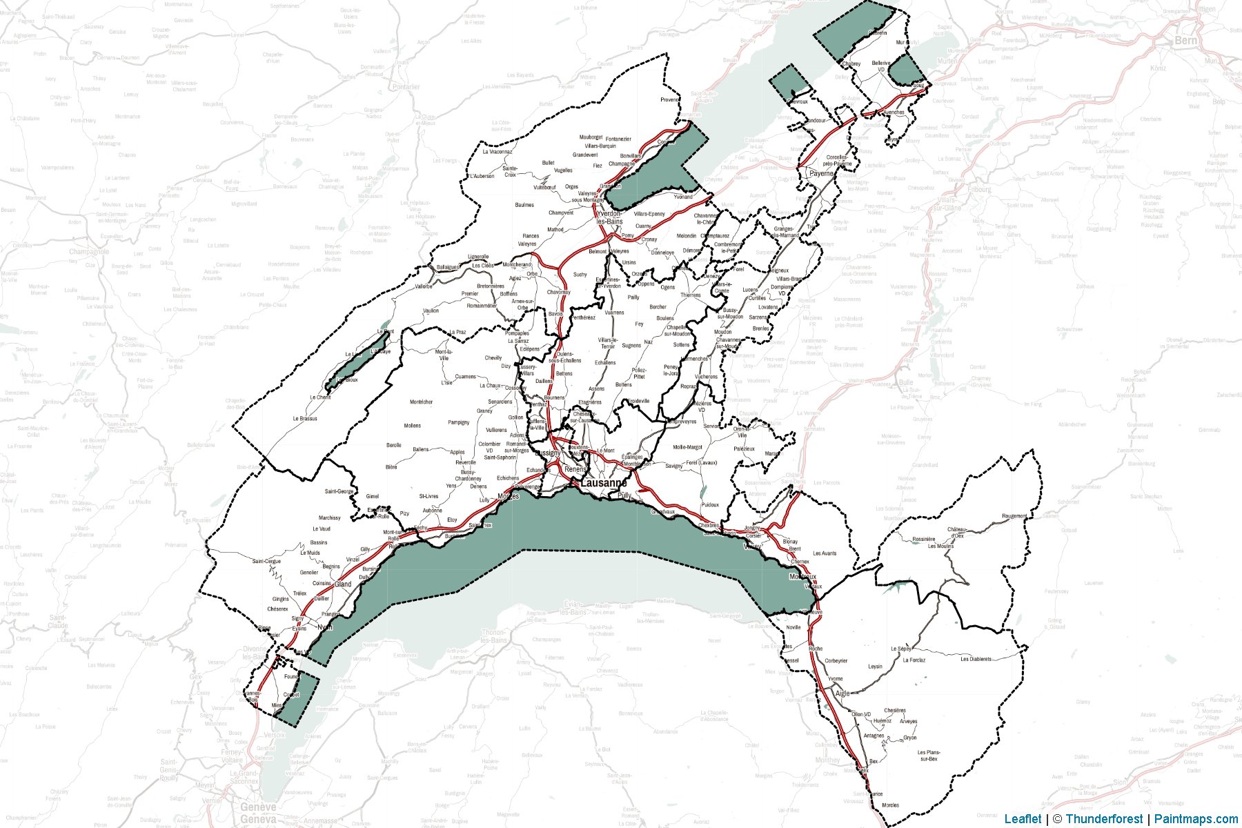 Vaud (Switzerland) Map Cropping Samples-2