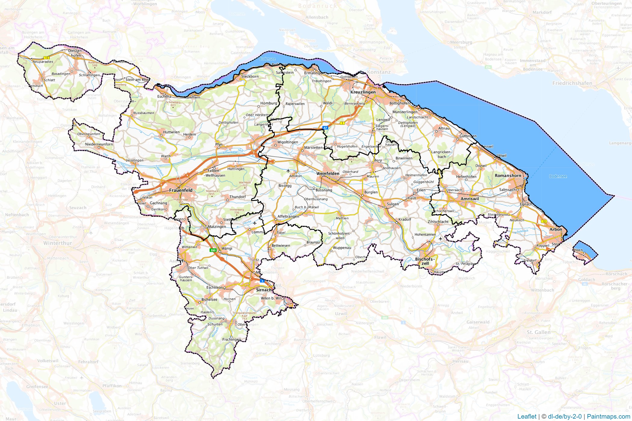 Thurgau (Switzerland) Map Cropping Samples-1