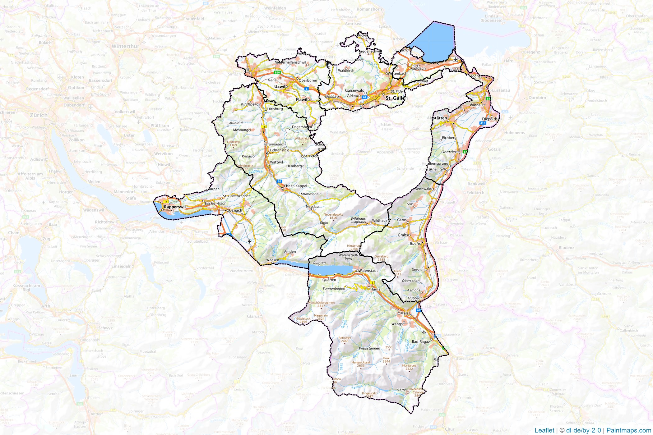 Saint Gallen (Switzerland) Map Cropping Samples-1