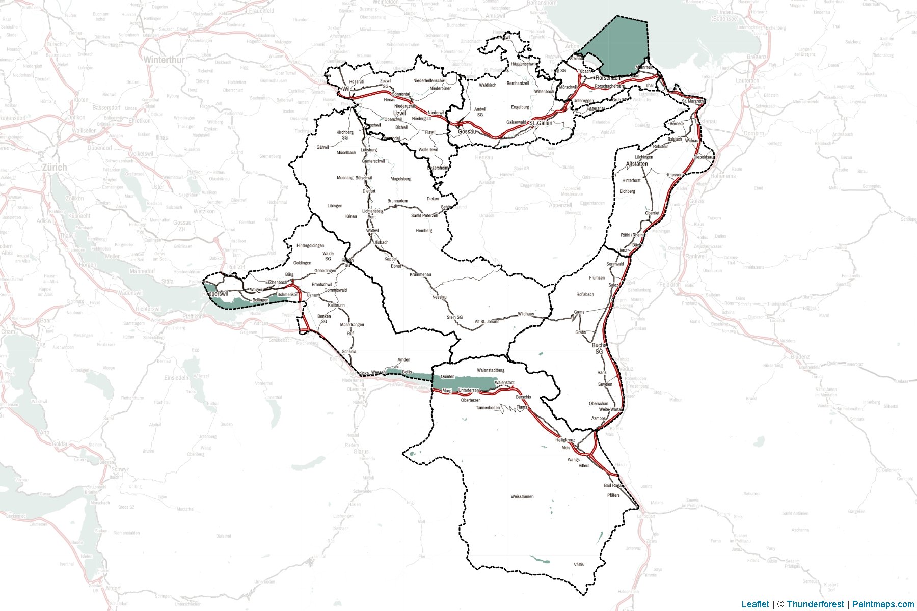 Saint Gallen (Switzerland) Map Cropping Samples-2