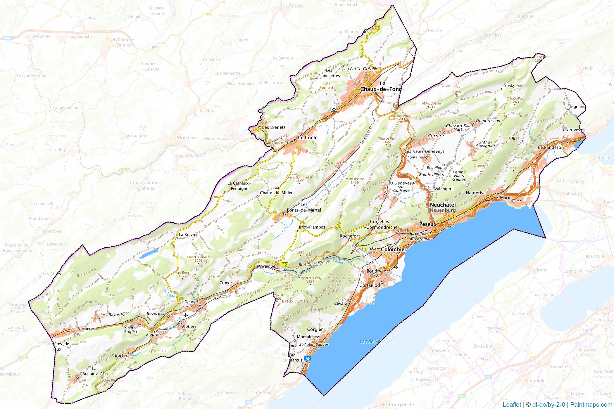 Neuchatel (Switzerland) Map Cropping Samples-1