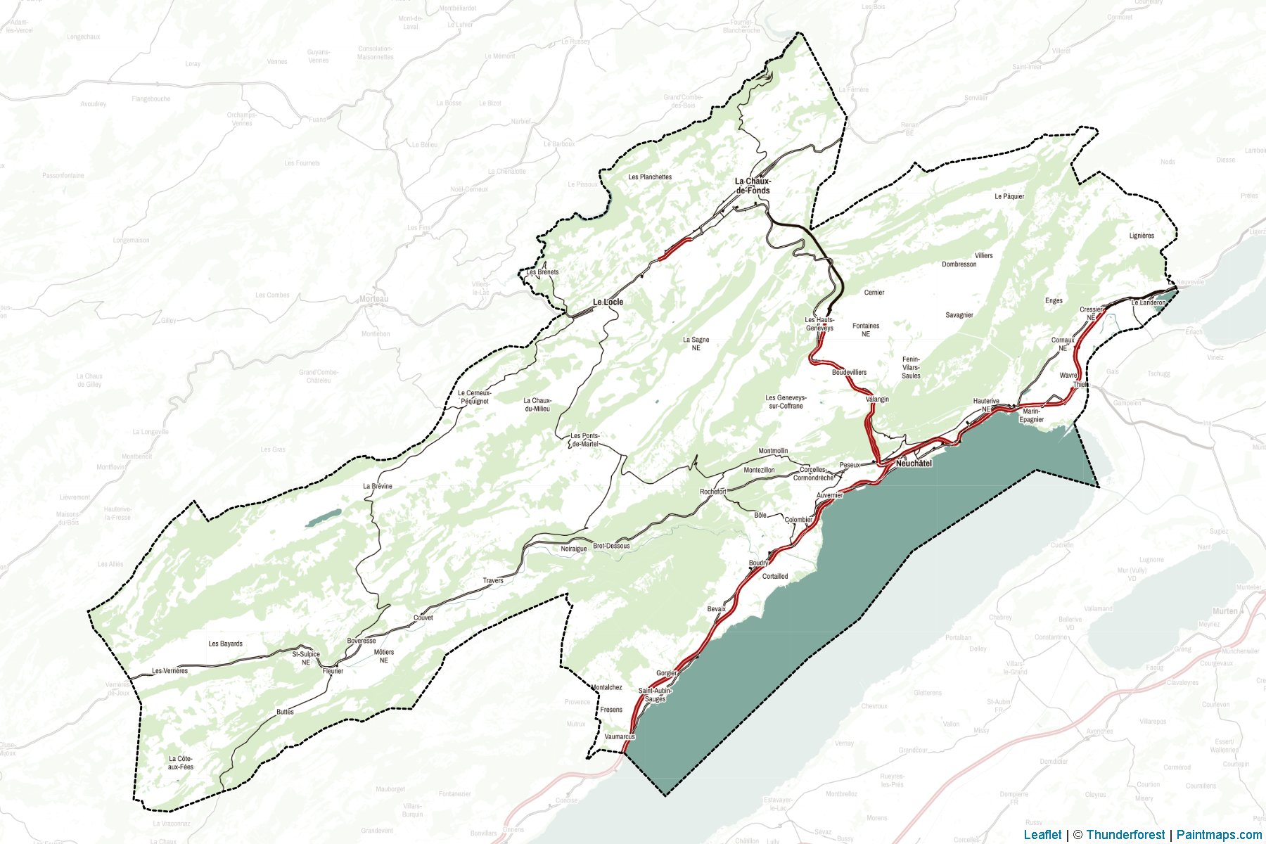 Neuchatel (Switzerland) Map Cropping Samples-2