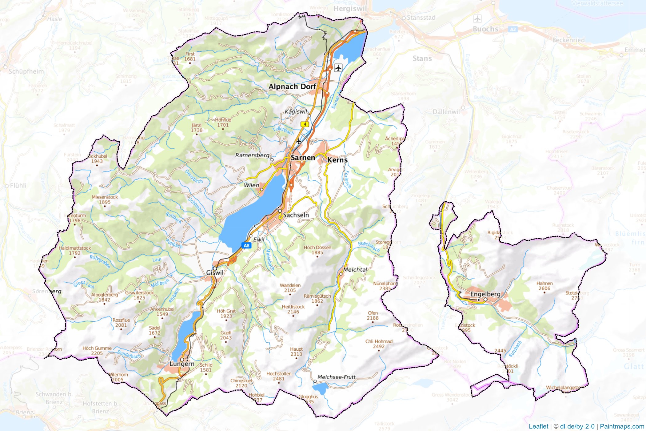 Obwalden (İsviçre) Haritası Örnekleri-1