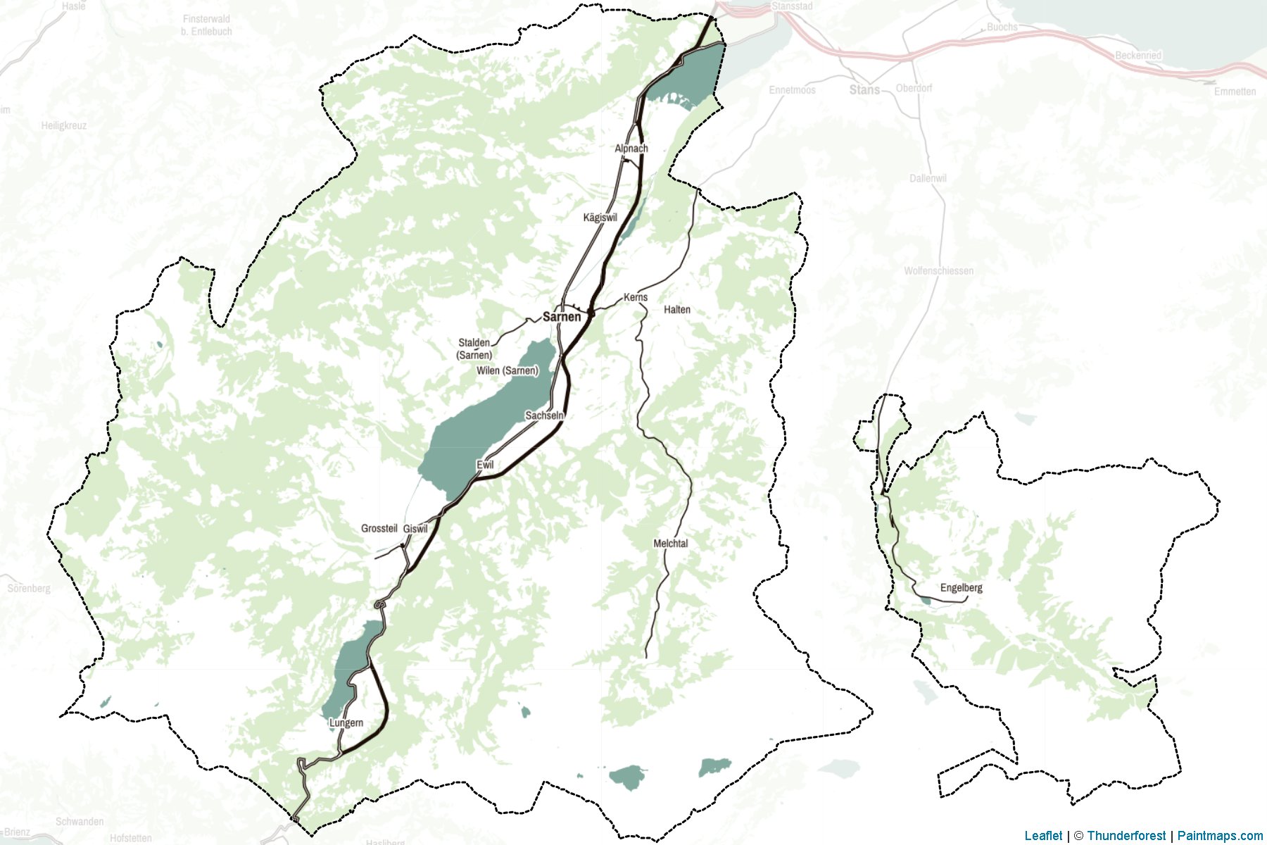 Obwalden (Switzerland) Map Cropping Samples-2