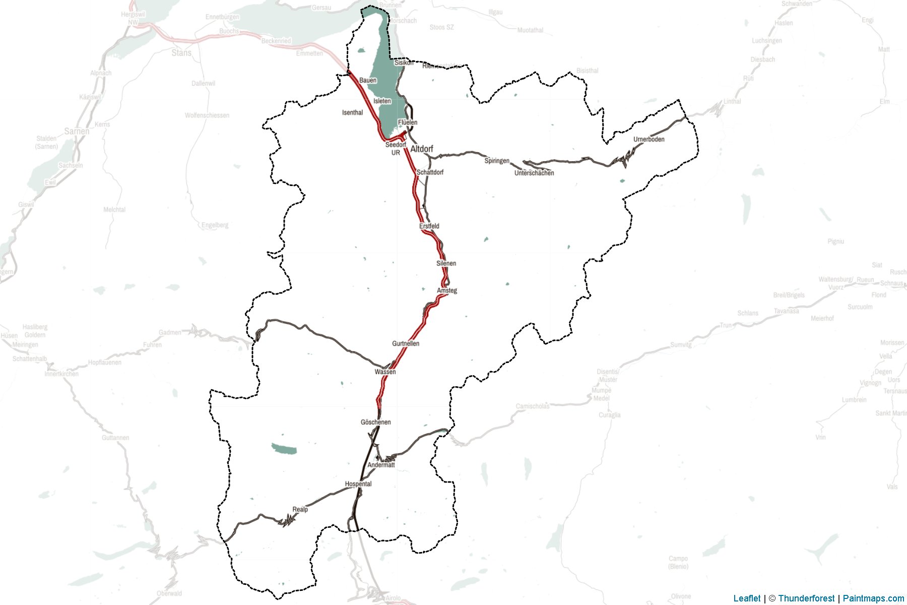 Muestras de recorte de mapas Uri (Suiza)-2