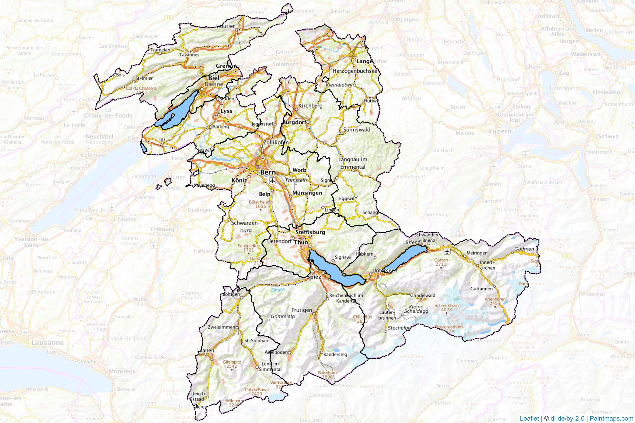 Muestras de recorte de mapas Bern (Suiza)-1