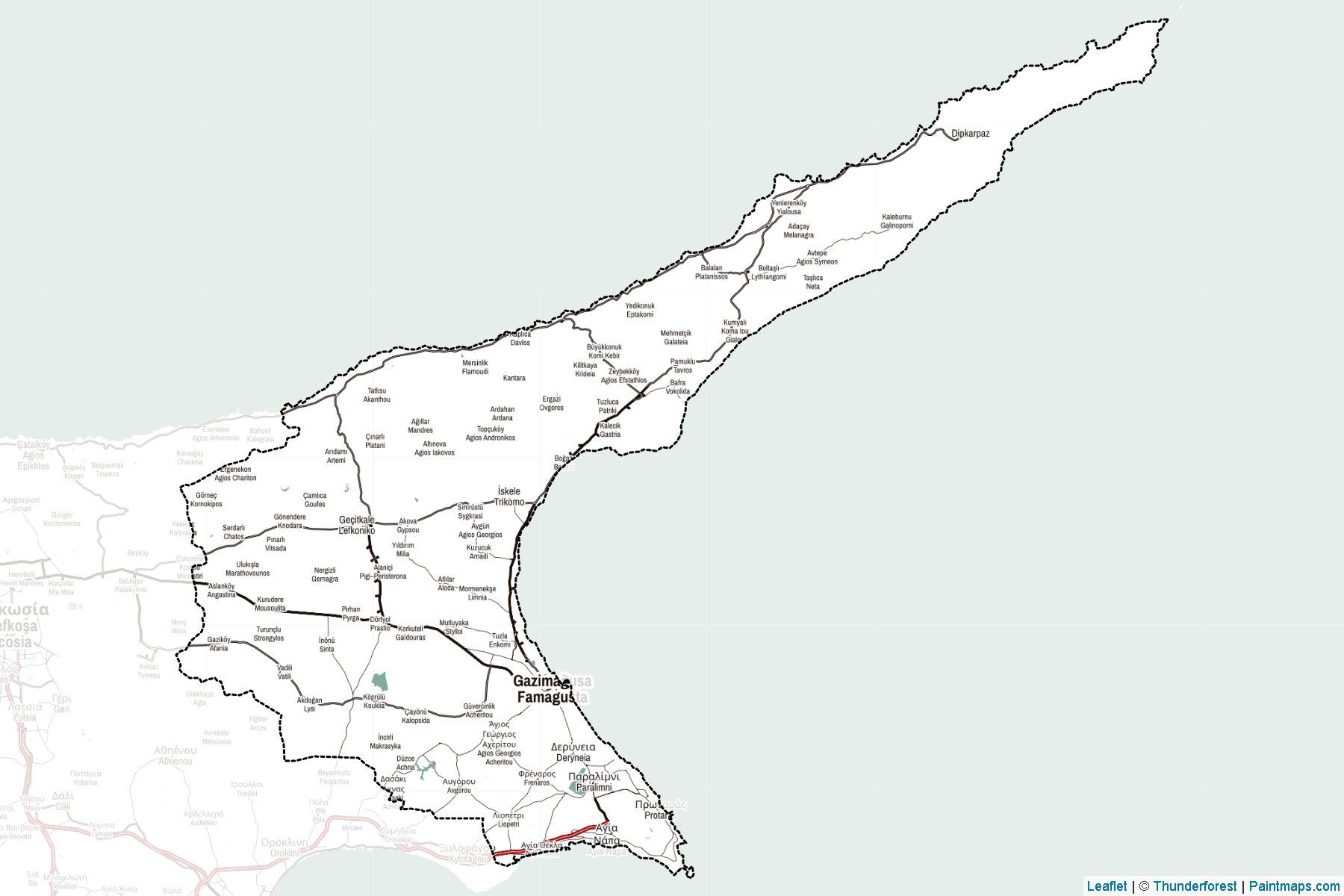 Muestras de recorte de mapas Αμμόχωστος (Chipre)-2