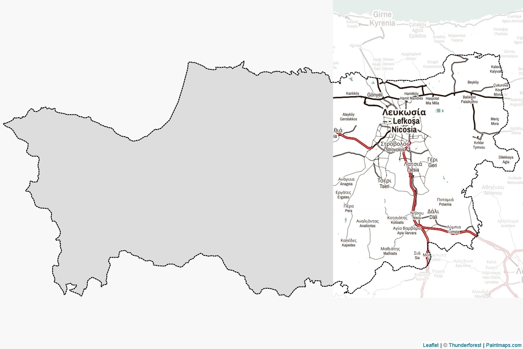 Nicosia (Cyprus) Map Cropping Samples-2