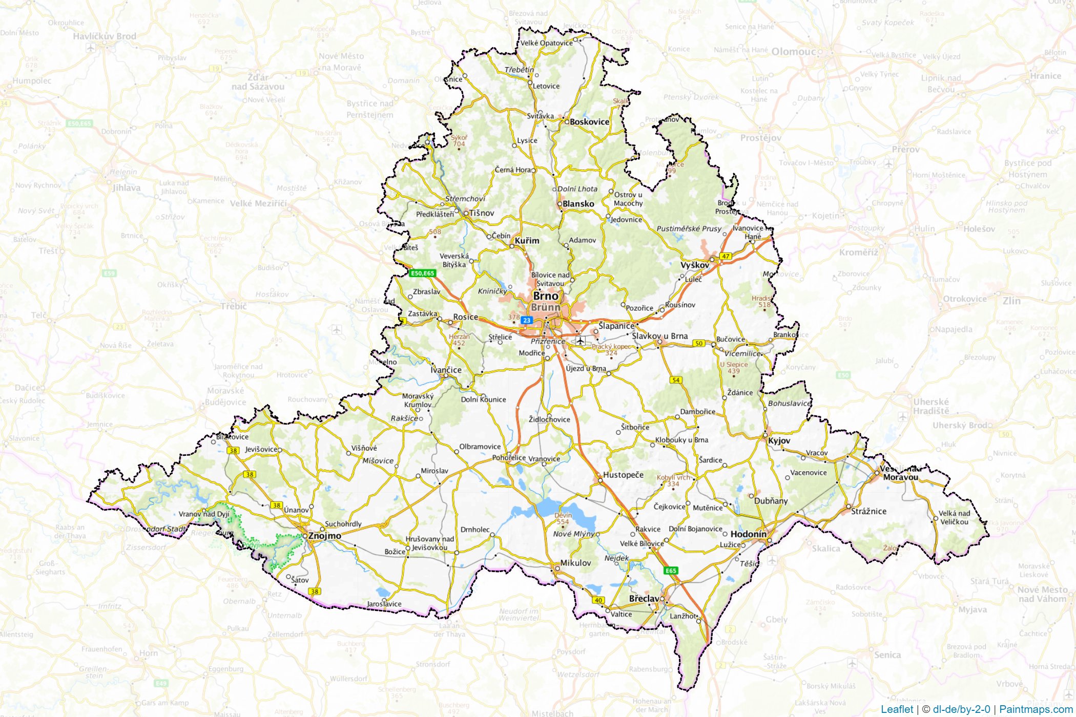 South Moravian (Czechia) Map Cropping Samples-1