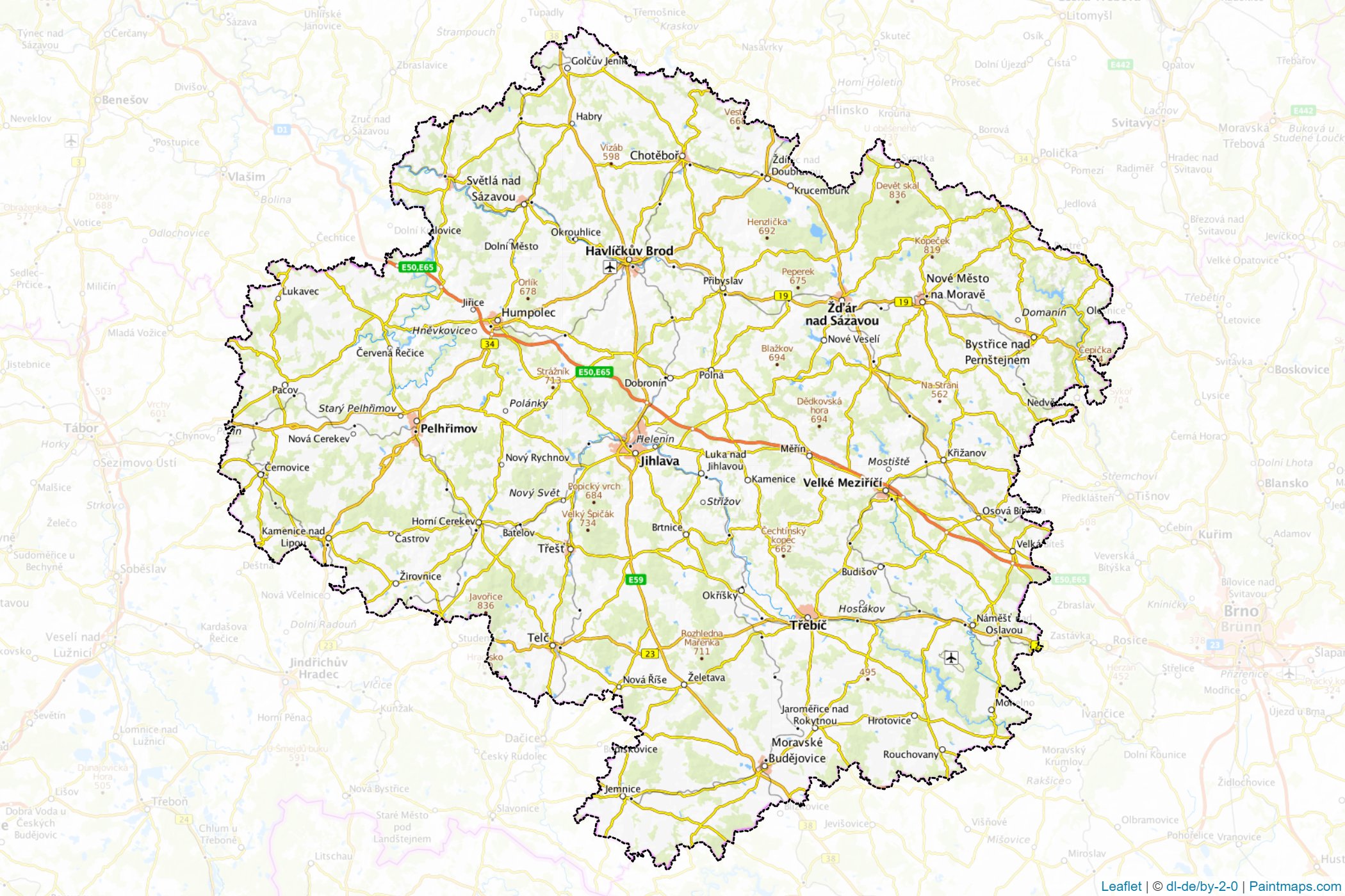 Vysocina (Czechia) Map Cropping Samples-1