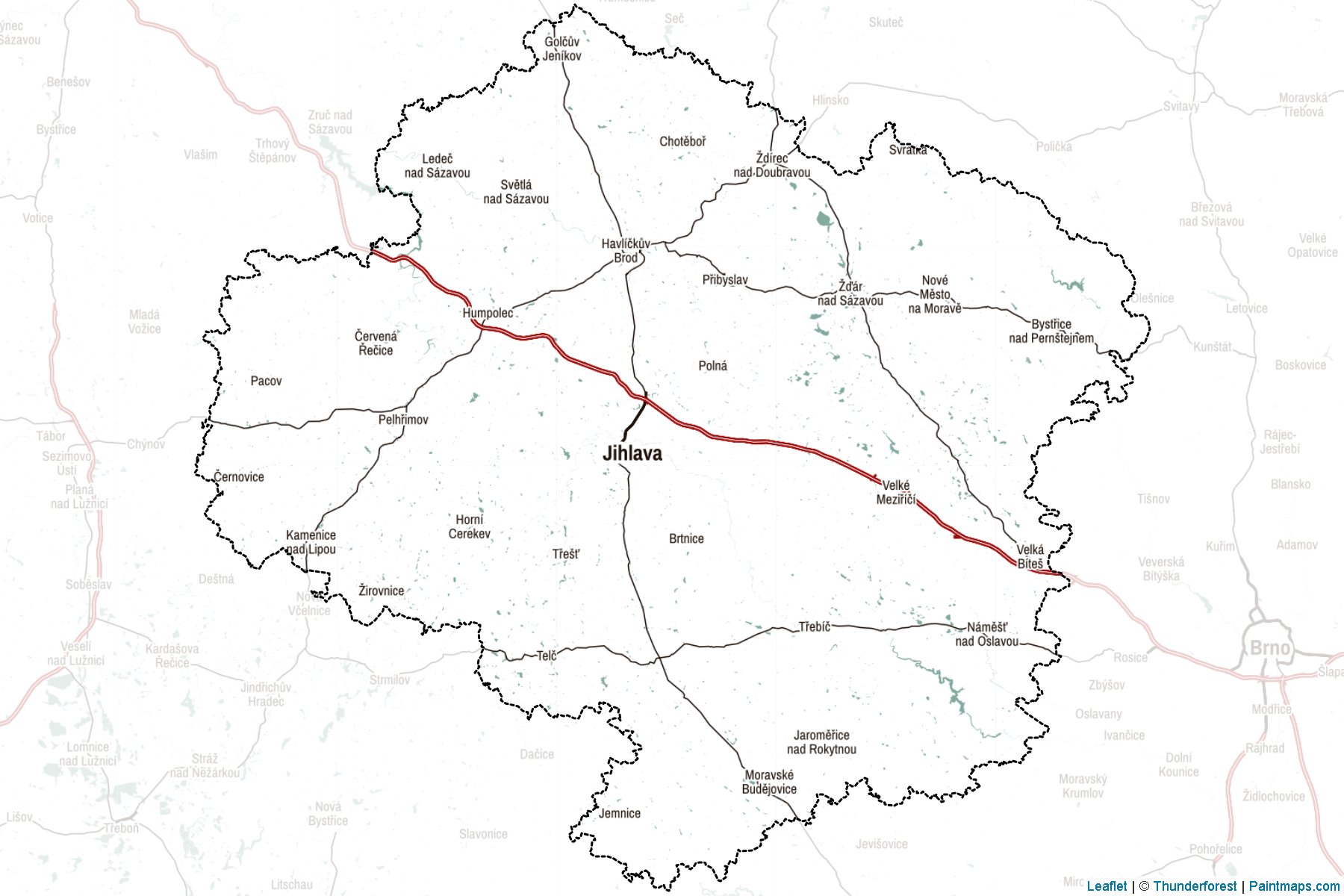 Muestras de recorte de mapas Vysočina (Chequia)-2