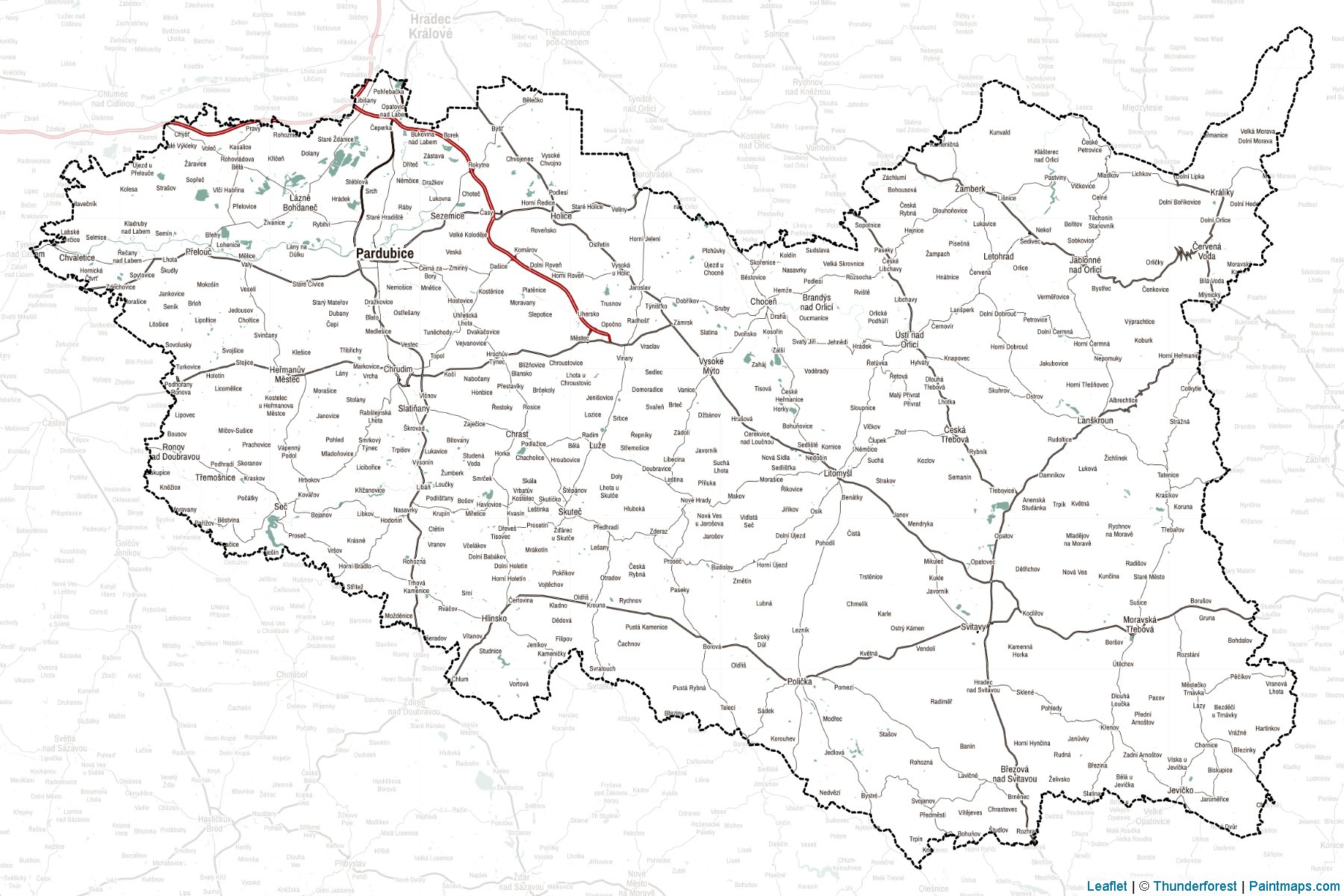 Pardubice Bölgesi (Çek Cumhuriyeti) Haritası Örnekleri-2