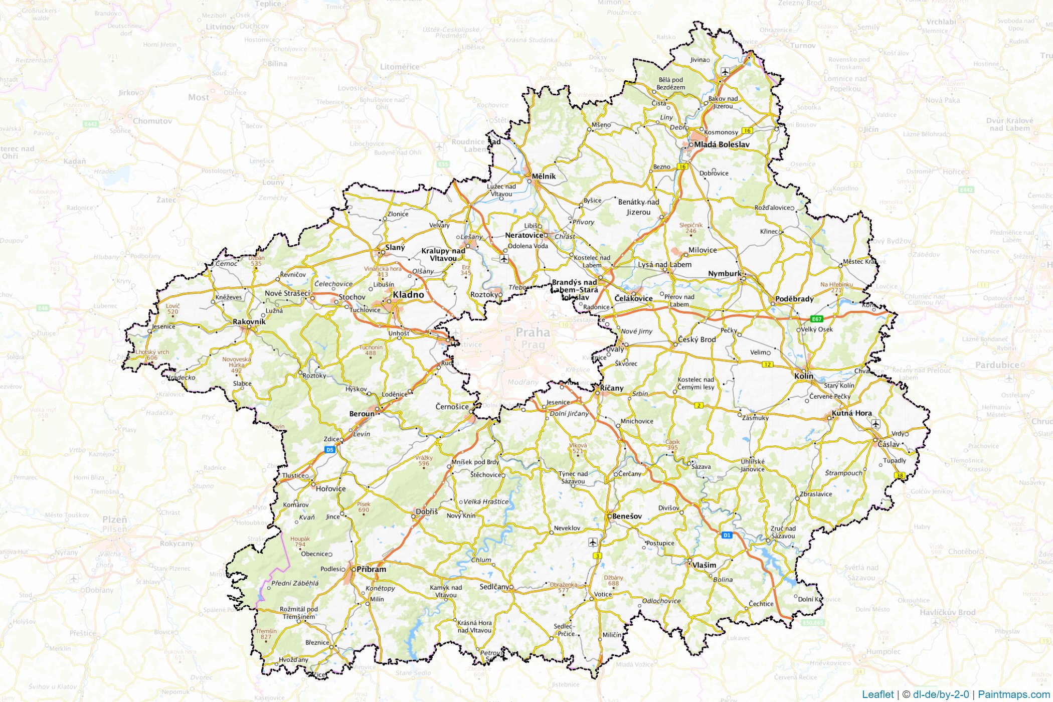 Central Bohemian (Czechia) Map Cropping Samples-1