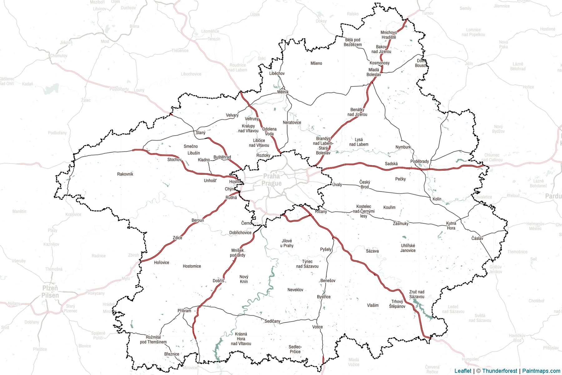 Orta Bohemia (Çek Cumhuriyeti) Haritası Örnekleri-2