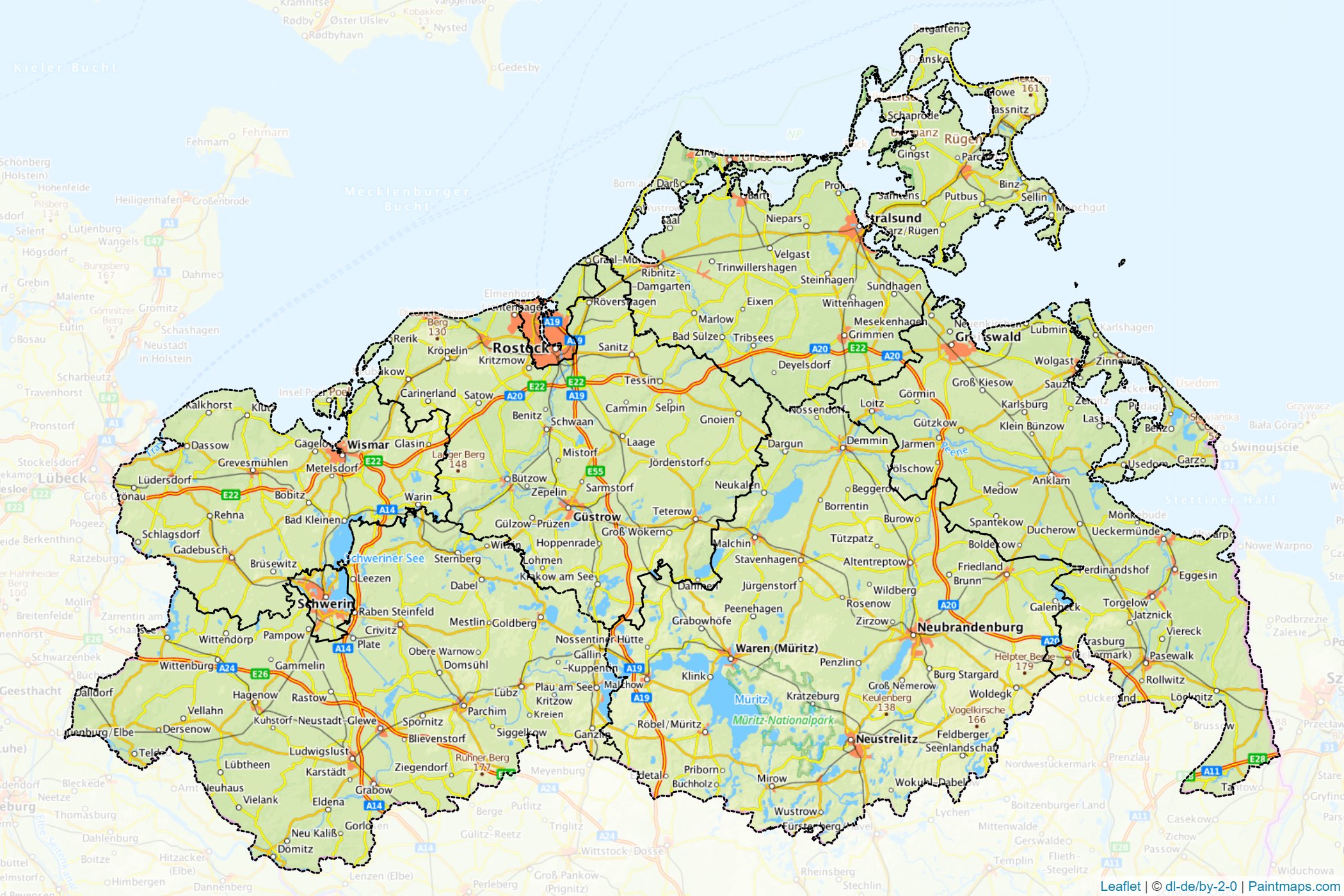 Mecklenburg-Vorpommern (Germany) Map Cropping Samples-1