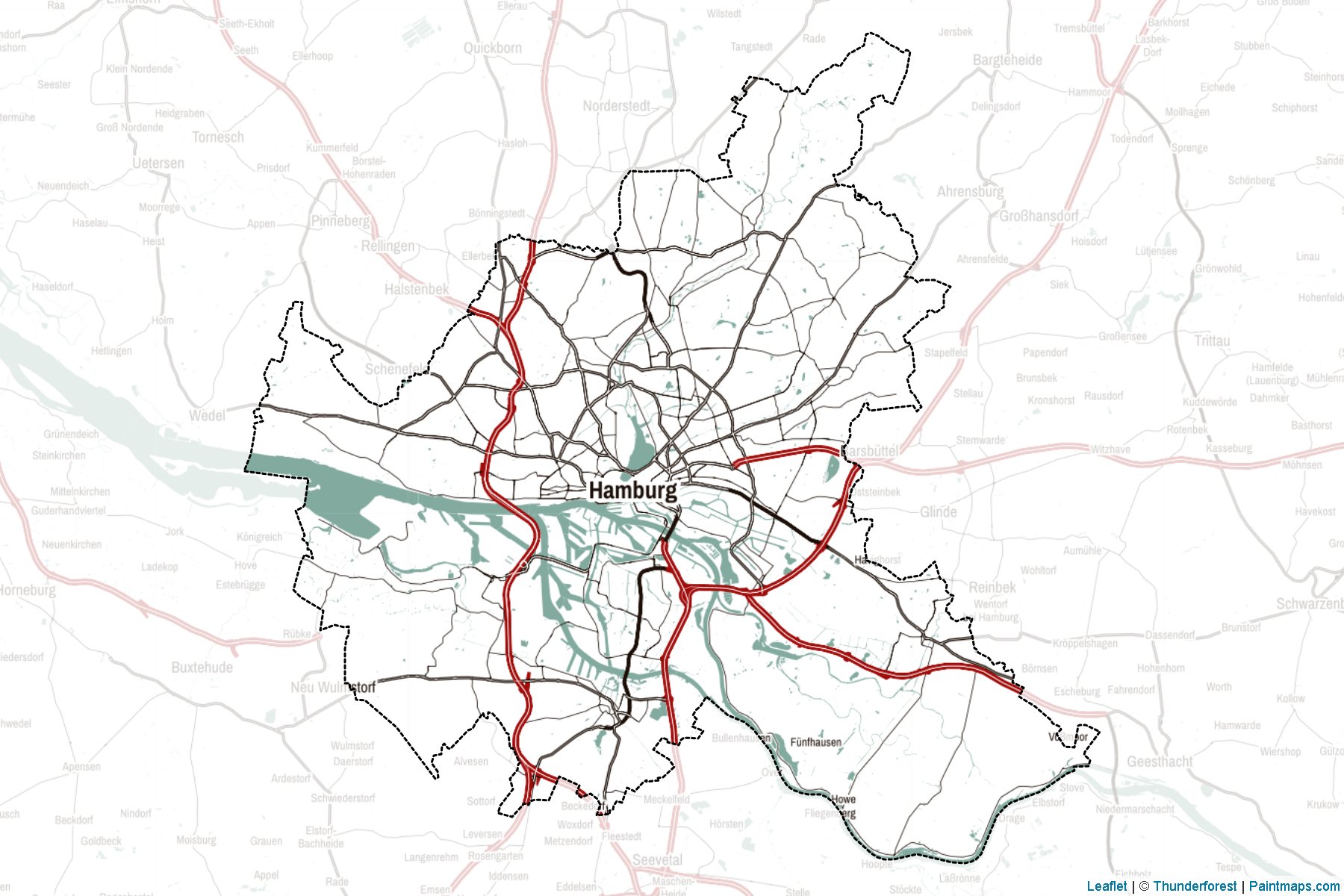 Muestras de recorte de mapas Hamburg (Alemania)-2