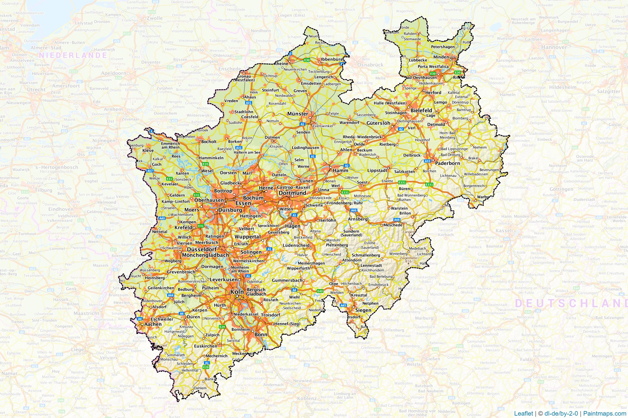 North Rhine-Westphalia (Germany) Map Cropping Samples-1