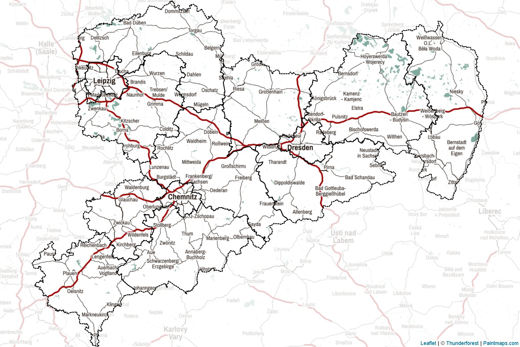 Saxony (Germany) Map Cropping Samples-2