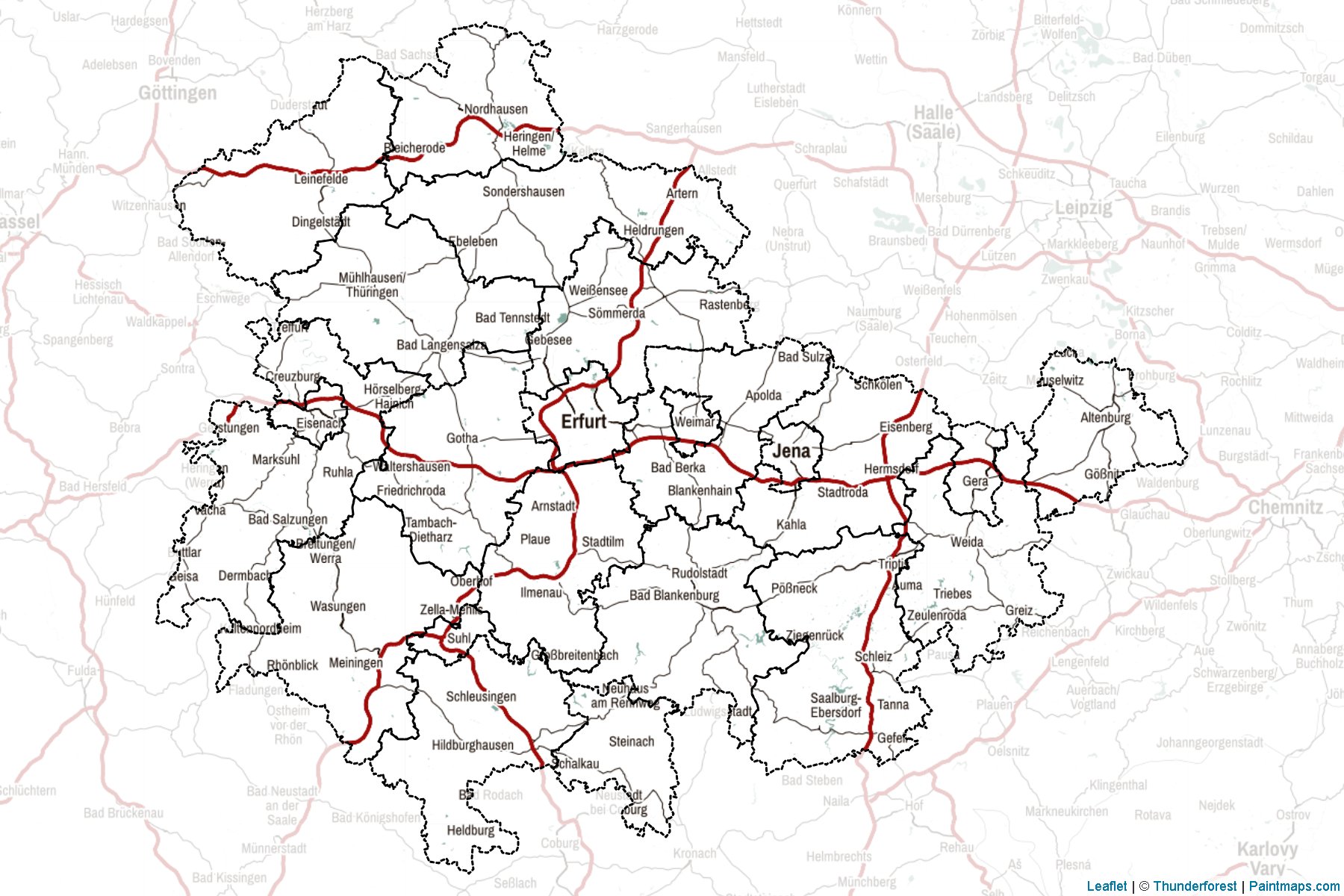 Thuringia (Germany) Map Cropping Samples-2